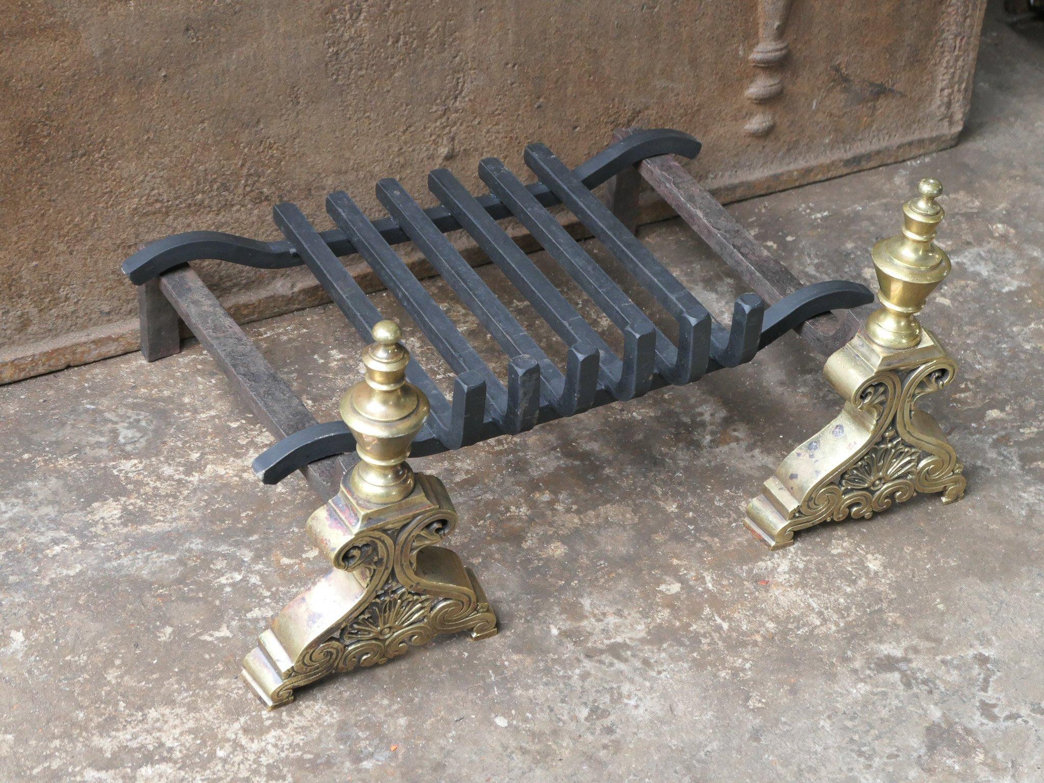 Rejilla de chimenea de época Napoleón III del siglo XIX, rejilla de fuego en venta 1