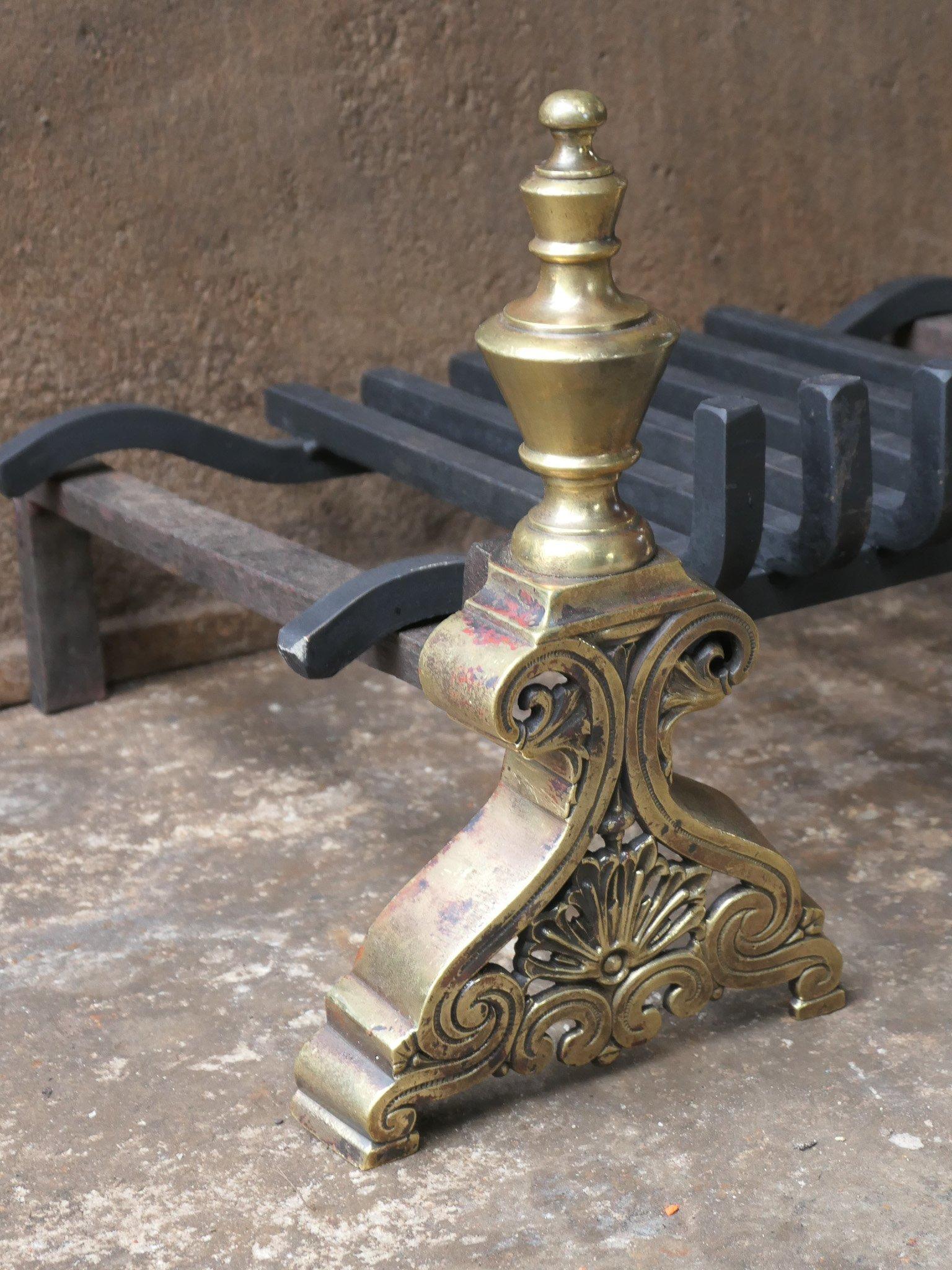 Rejilla de chimenea de época Napoleón III del siglo XIX, rejilla de fuego en venta 2