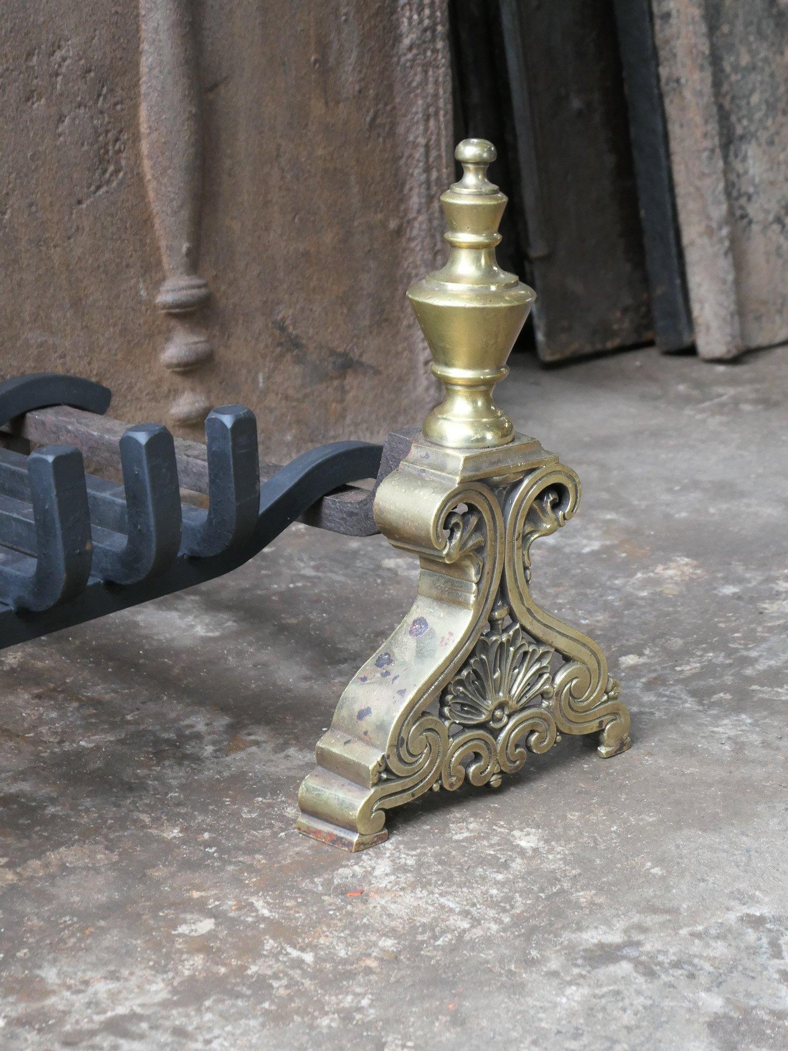 Rejilla de chimenea de época Napoleón III del siglo XIX, rejilla de fuego en venta 3