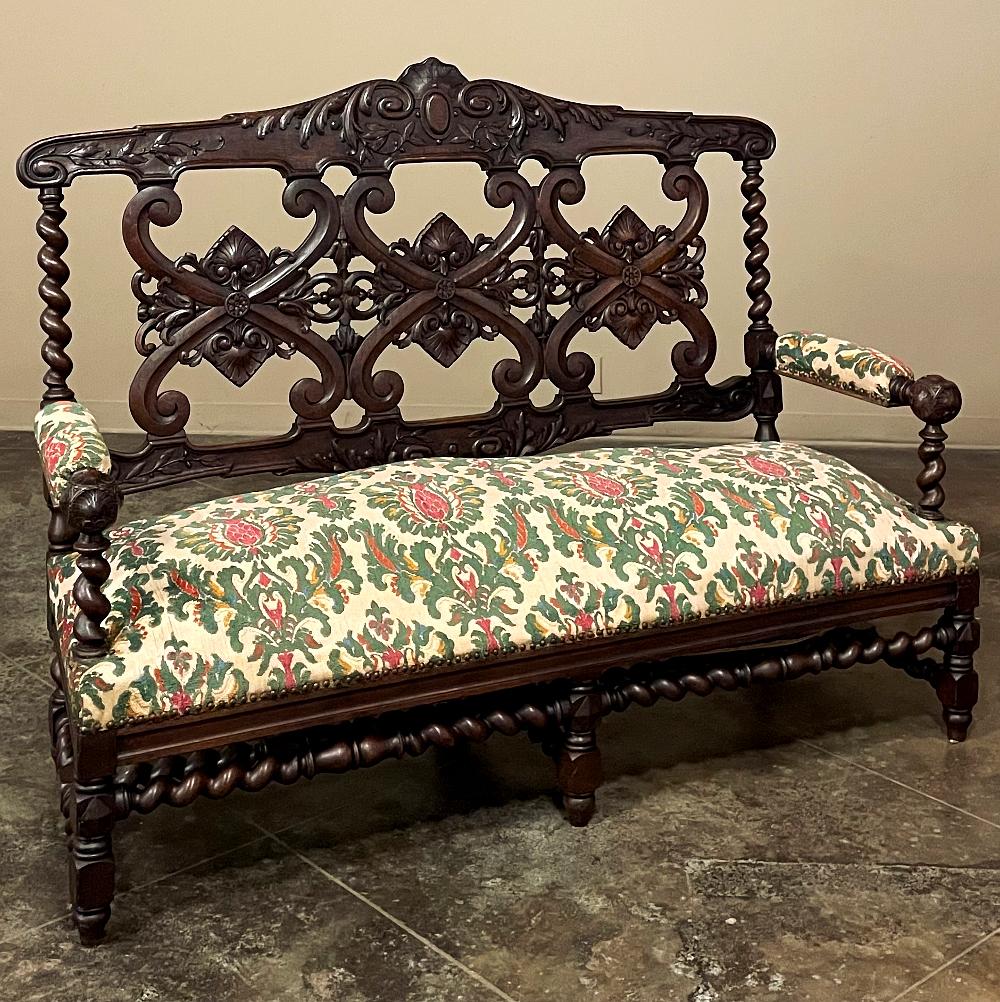 19th Century Napoleon III Period Louis XIV Style Canape ~ Sofa is a superlative example of the revival of timeless French style and flair that occurred during the reign of France's last monarch.  Combining style elements that were popular during the