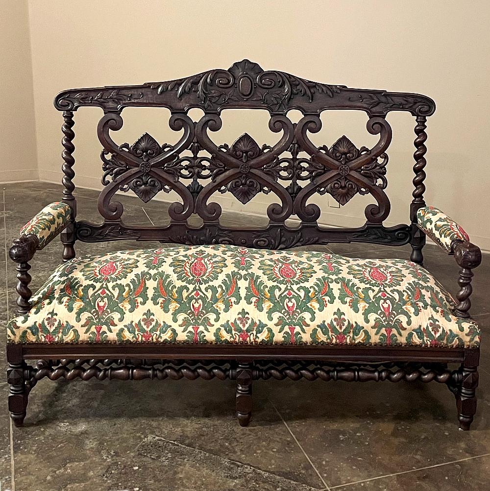 Hand-Carved 19th Century Napoleon III Period Louis XIV Style Canape ~ Sofa For Sale