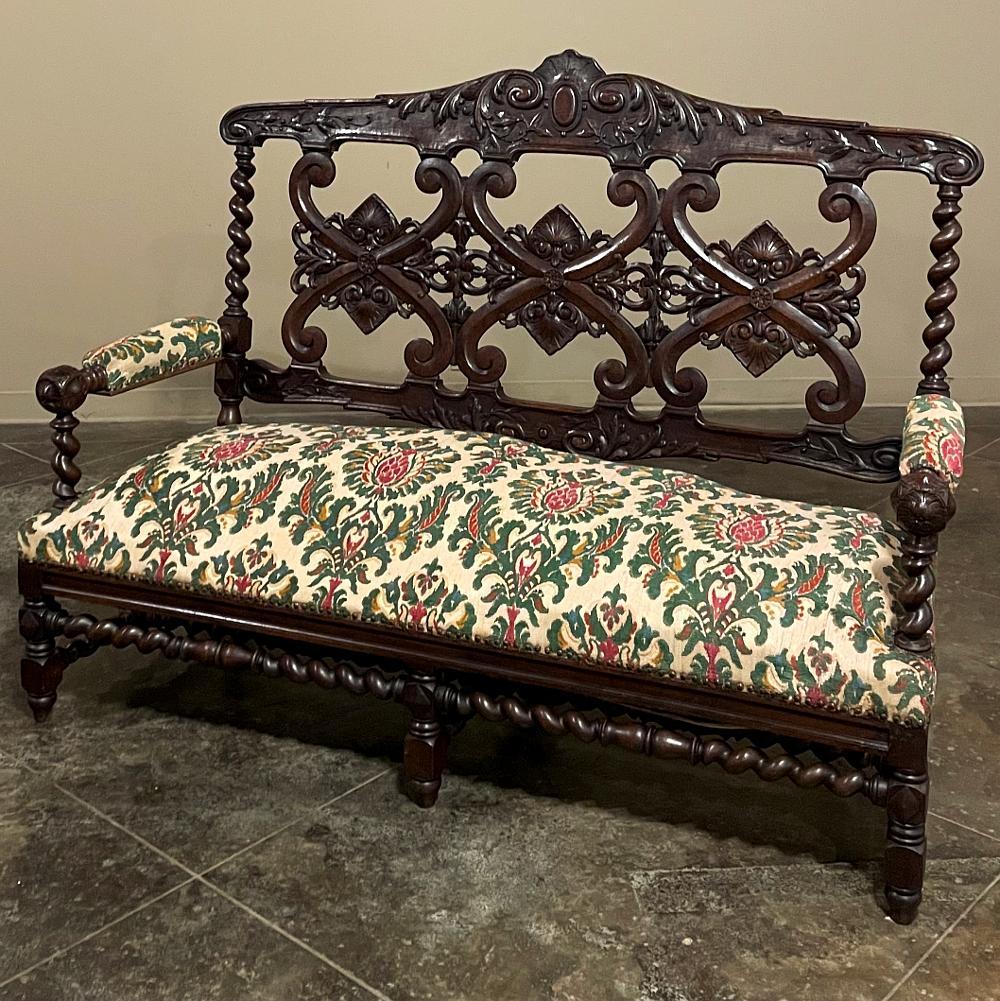 19th Century Napoleon III Period Louis XIV Style Canape ~ Sofa In Good Condition For Sale In Dallas, TX