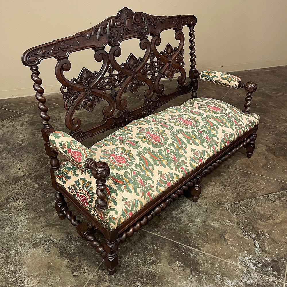 Fabric 19th Century Napoleon III Period Louis XIV Style Canape ~ Sofa For Sale