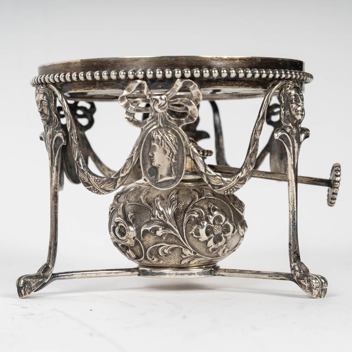 Service à thé en argent massif d'époque Napoléon III, 19e siècle. en vente 7
