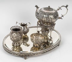 19th Century Napoleon III Period Solid Silver Tea Service.