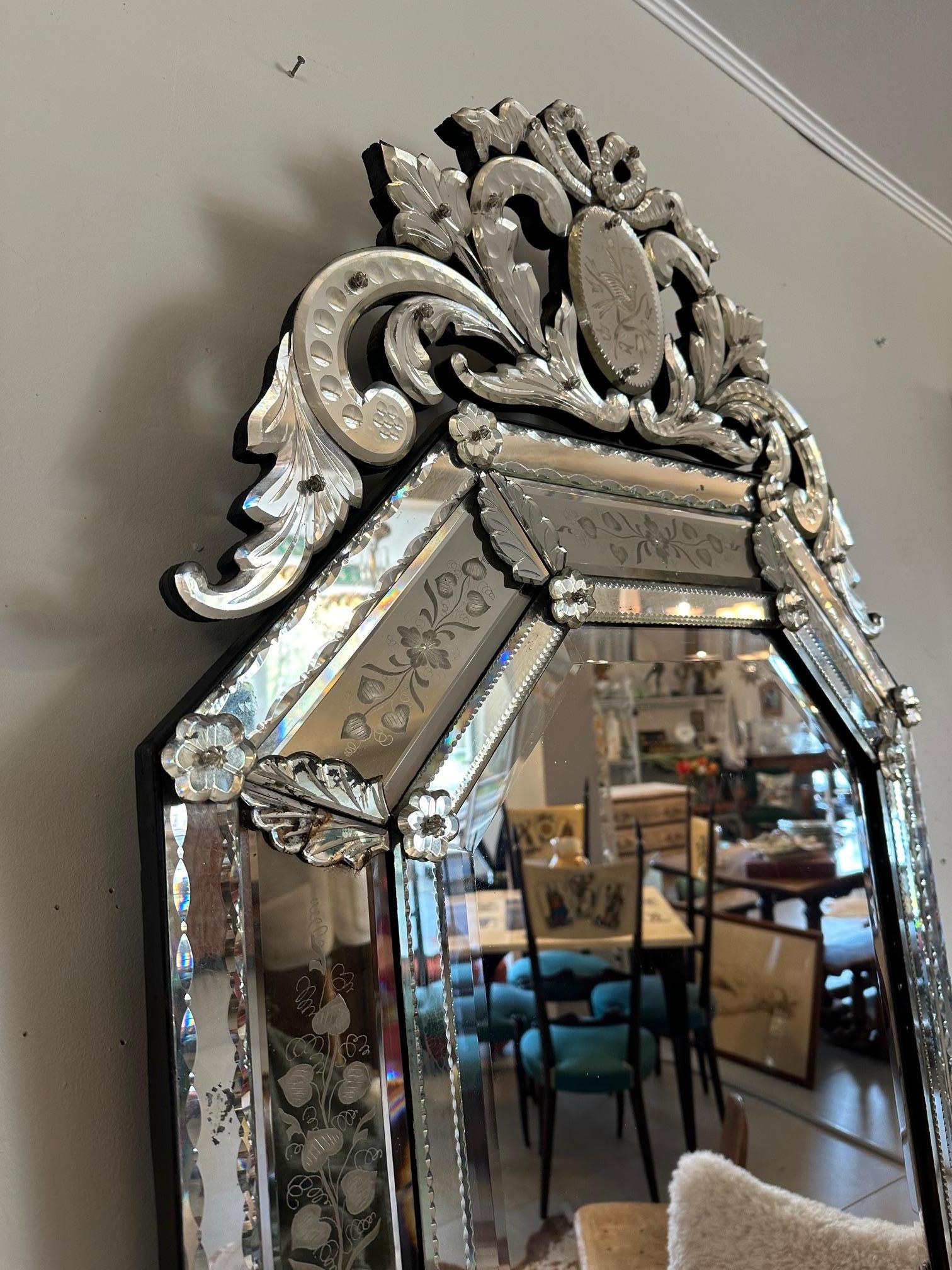 Italian 19th century Napoleon III Period Venitian Mirror, 1870s For Sale