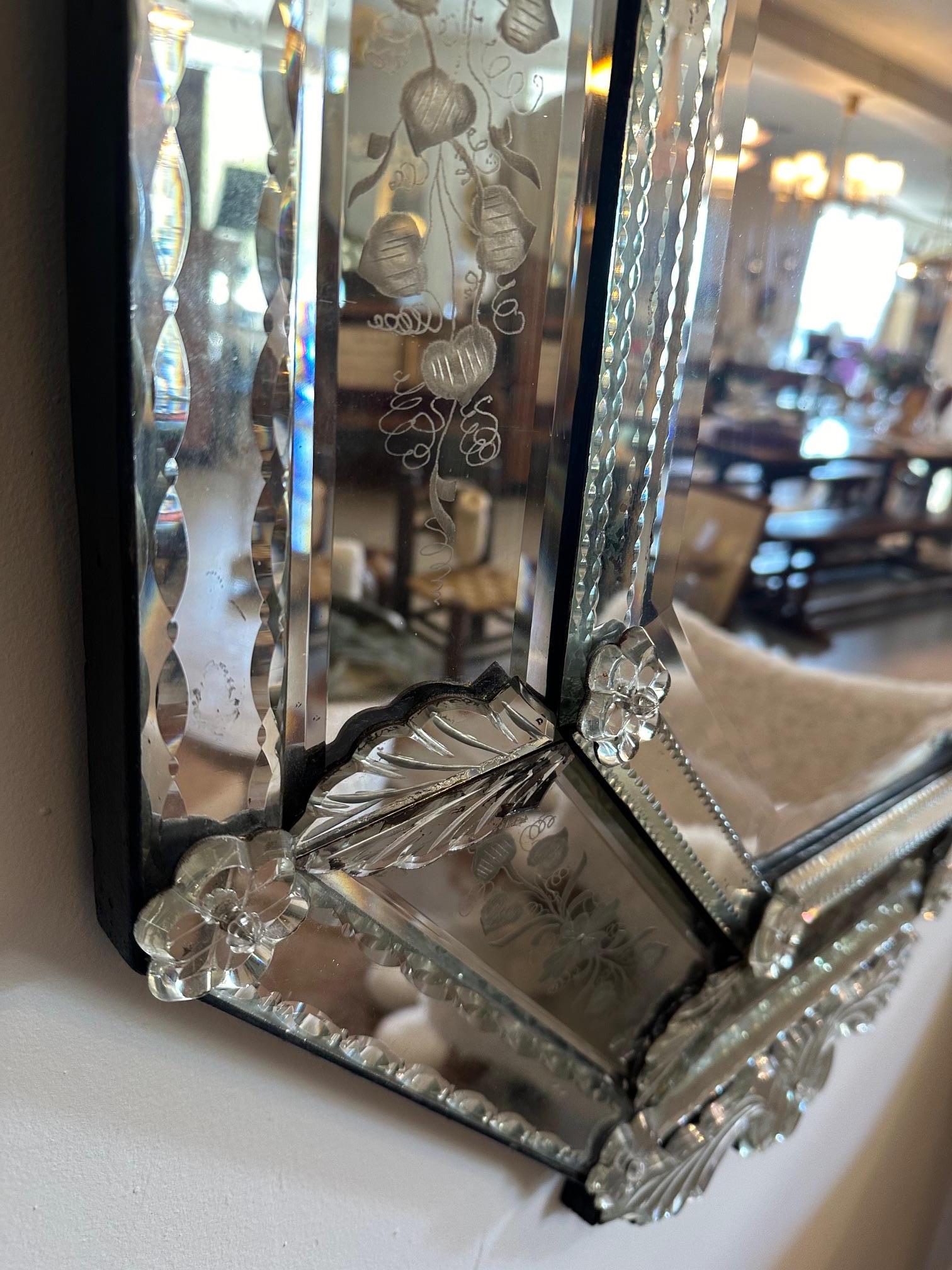 Venezianischer Spiegel aus der Zeit Napoleons III., 1870er Jahre im Zustand „Gut“ im Angebot in LEGNY, FR