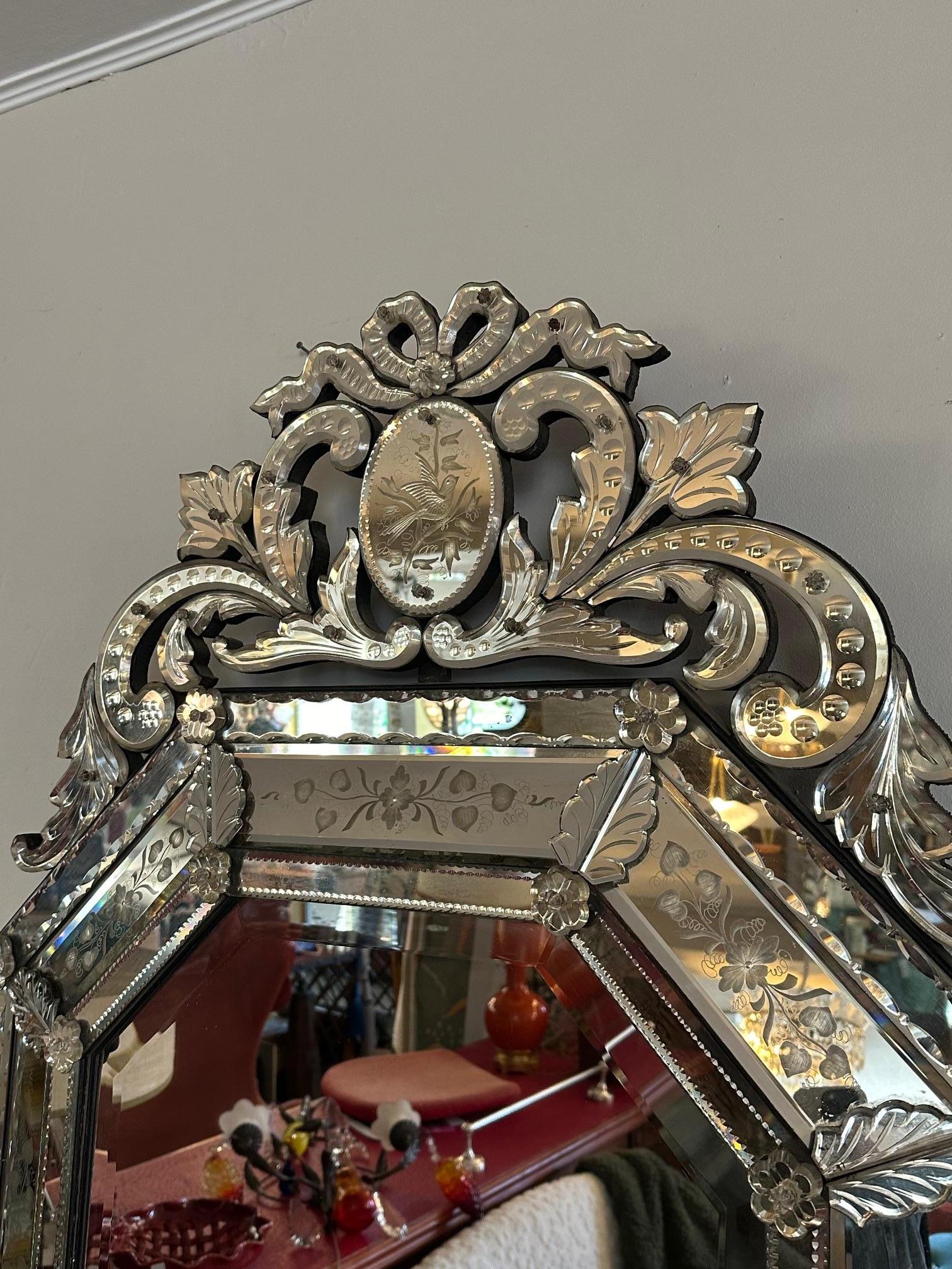 Miroir vénitien du XIXe siècle d'époque Napoléon III, années 1870 en vente 3