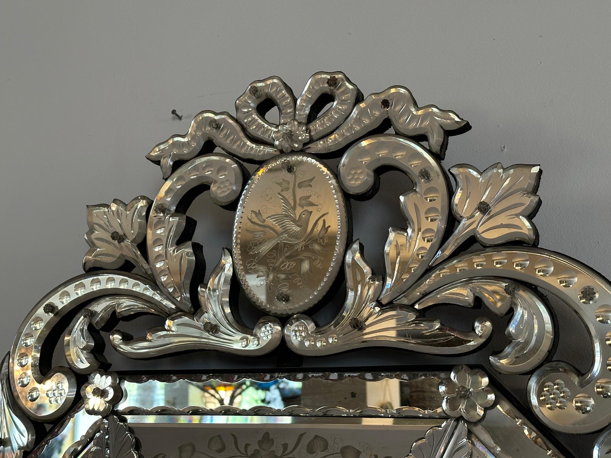 Miroir vénitien du XIXe siècle d'époque Napoléon III, années 1870 en vente 4