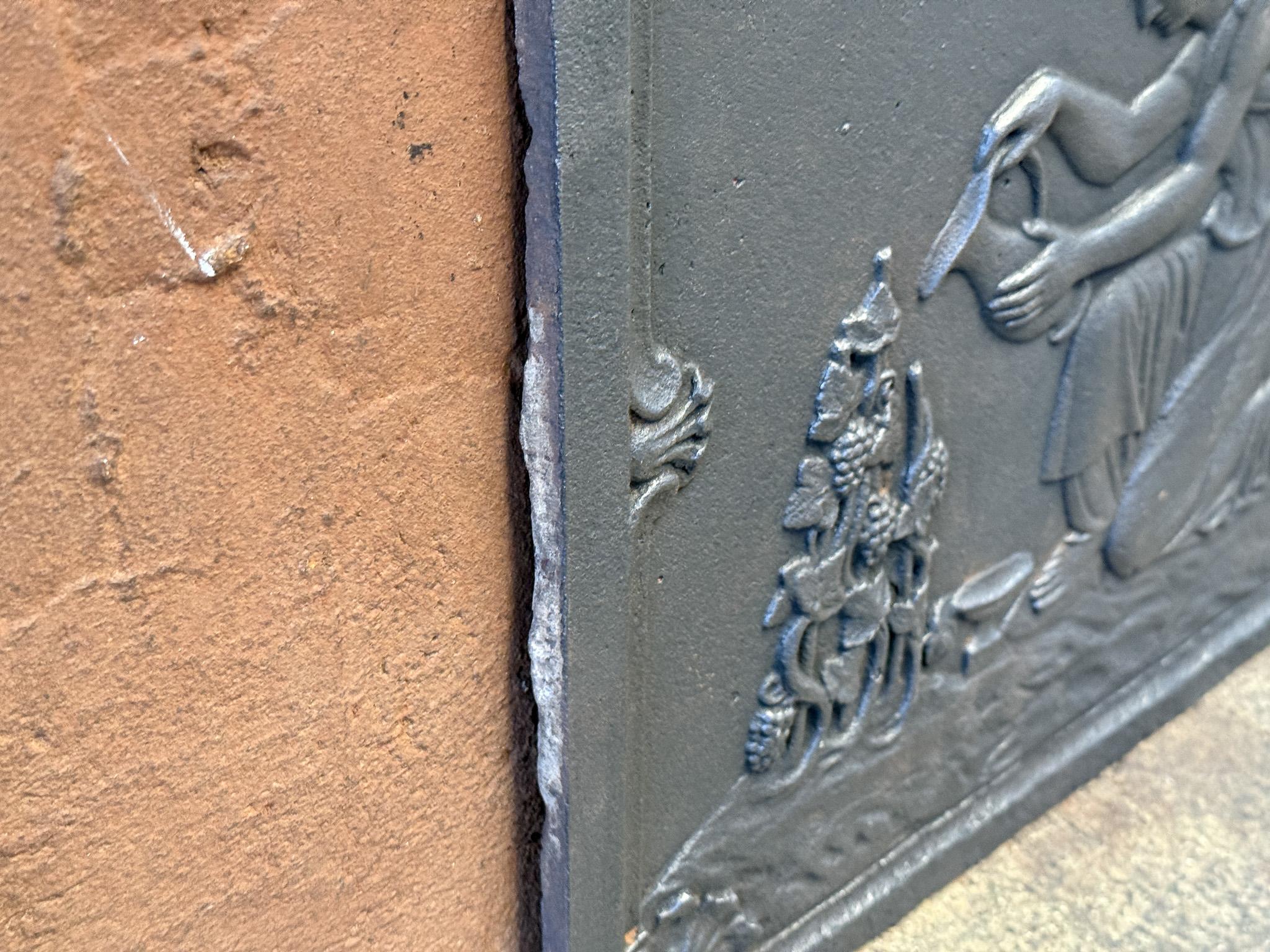 Iron 19th Century Napoleon III Period 'Viticulture' Fireback / Backsplash For Sale