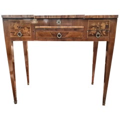 19th Century Napoleon III Rosewood Inlaid French Vanity Table Writing Desk