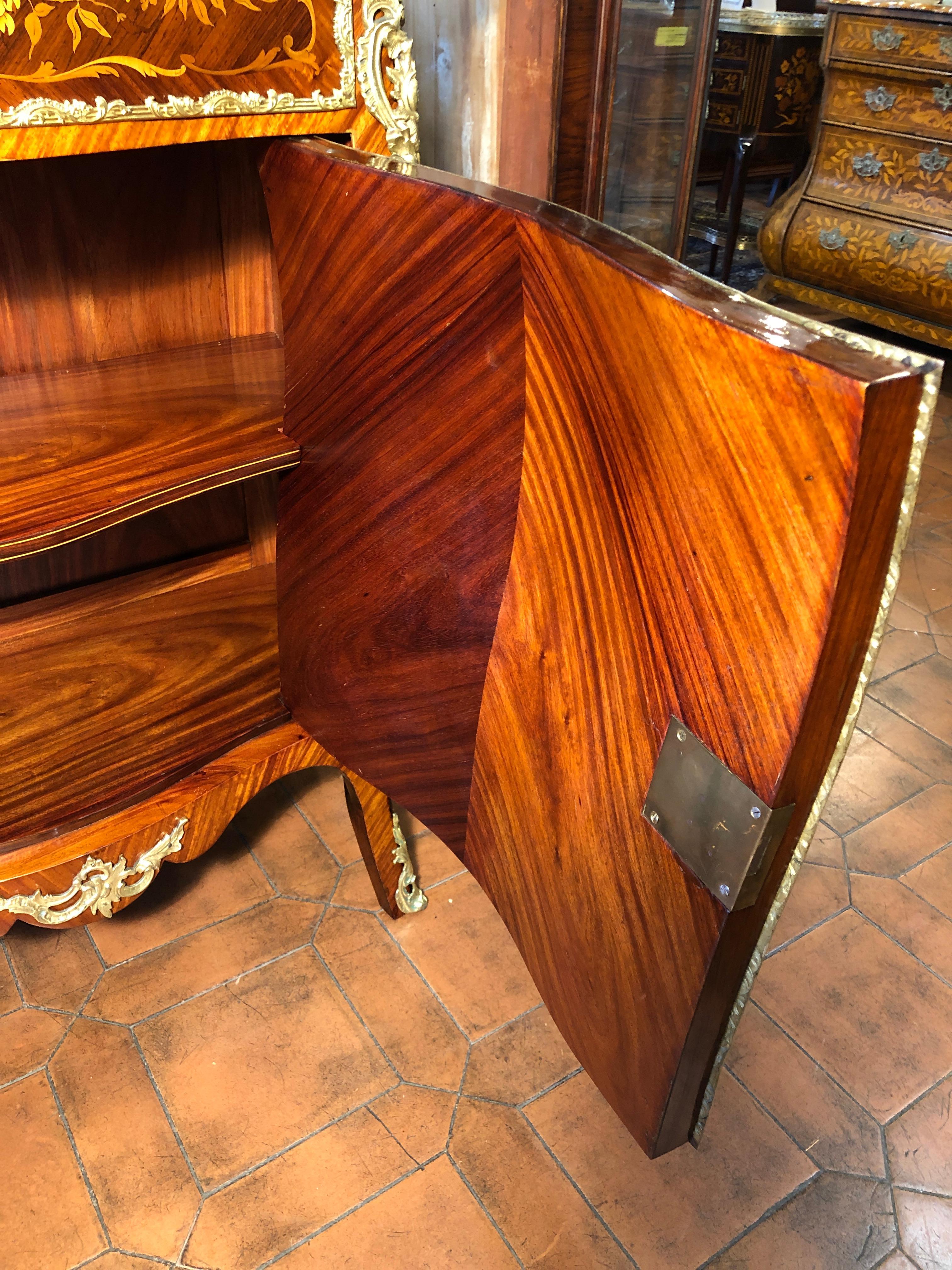 19th Century Napoleon III Rosewood Marble Cabinet Credenzas 1890 2