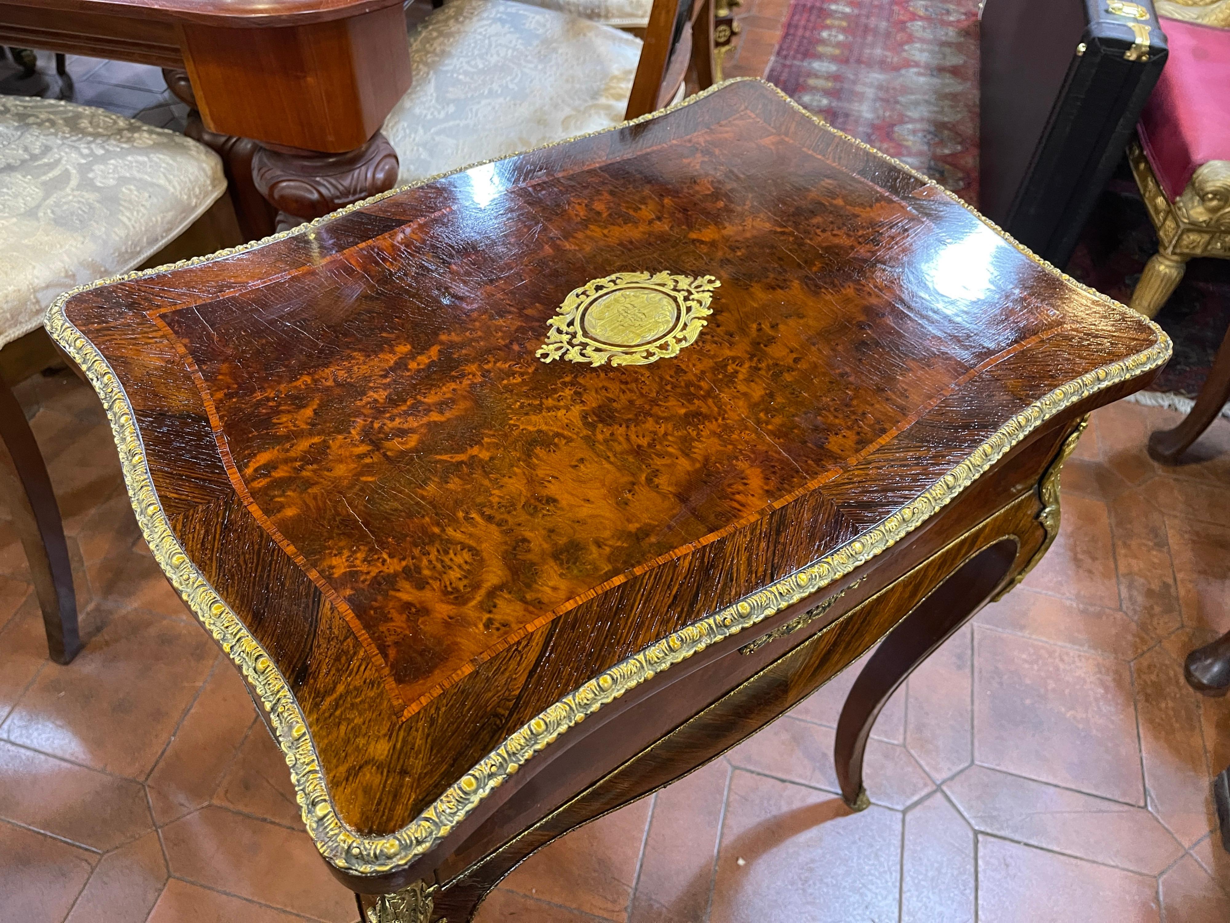 Gilt 19th Century Napoleon III Rosewood Vanities Table by Paul Sormani