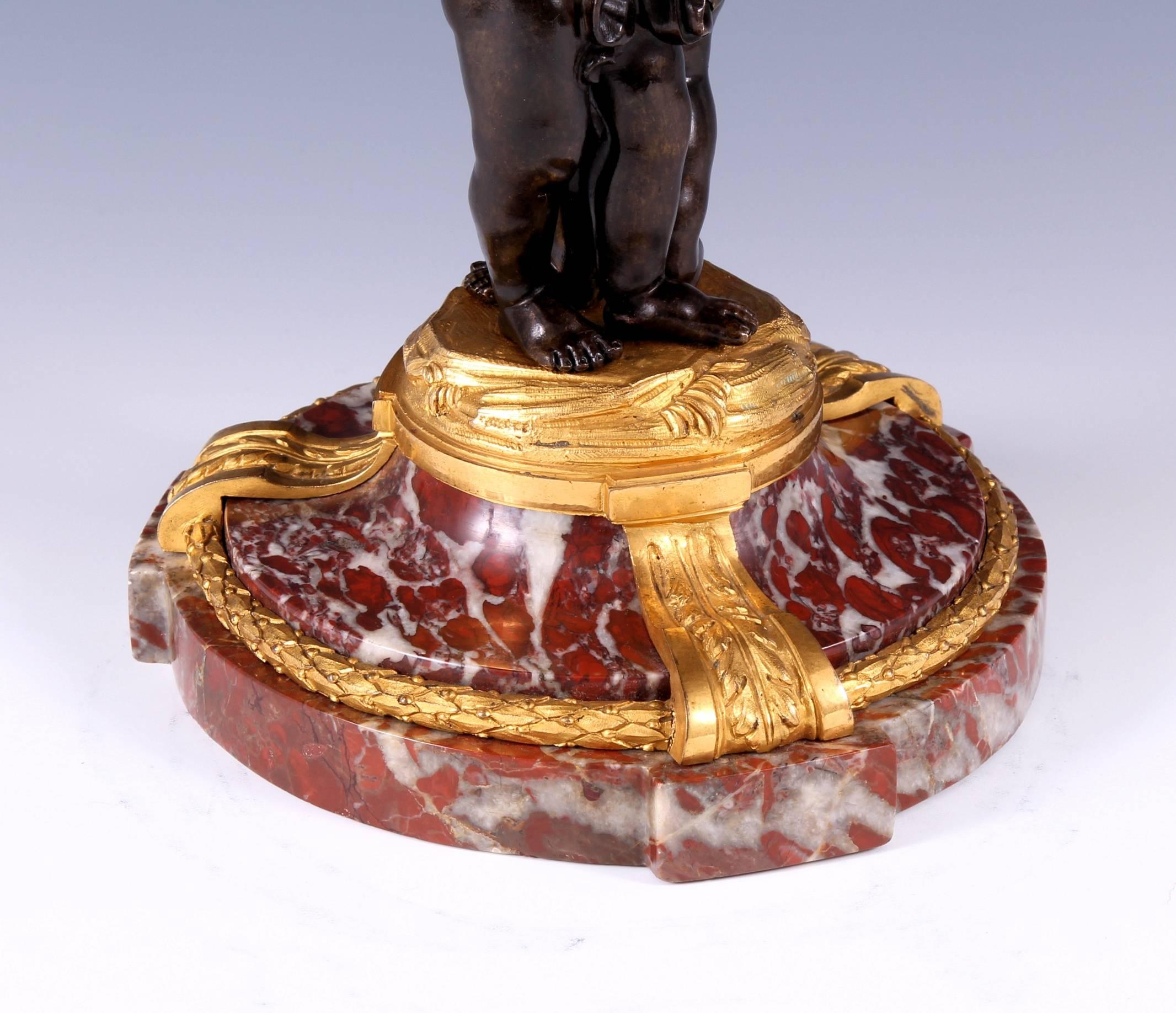 19th Century Napoleon III Russian Urals Red Jasper Bronze & Gilt Bronze Tazza 2