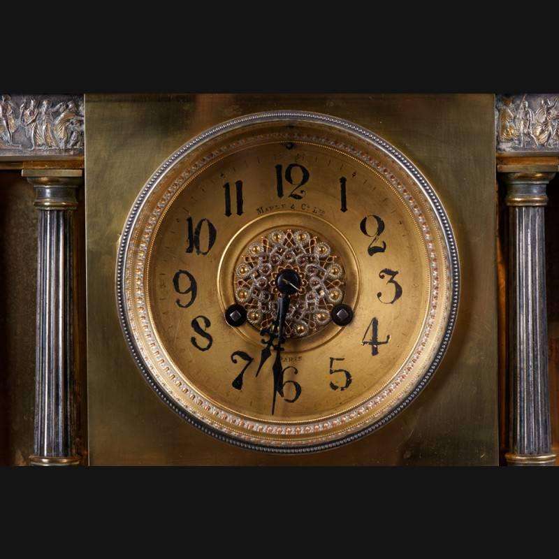 19th Century Napoleon III Salon Clock Pendule Fireplace Clock 6