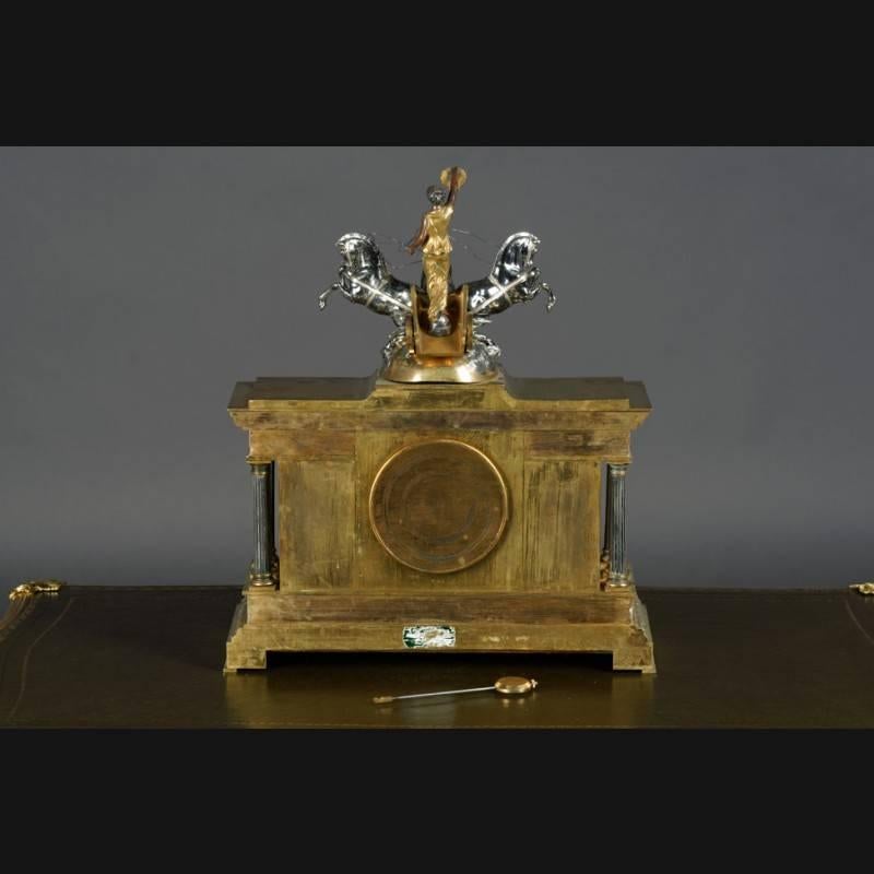 19th Century Napoleon III Salon Clock Pendule Fireplace Clock 10