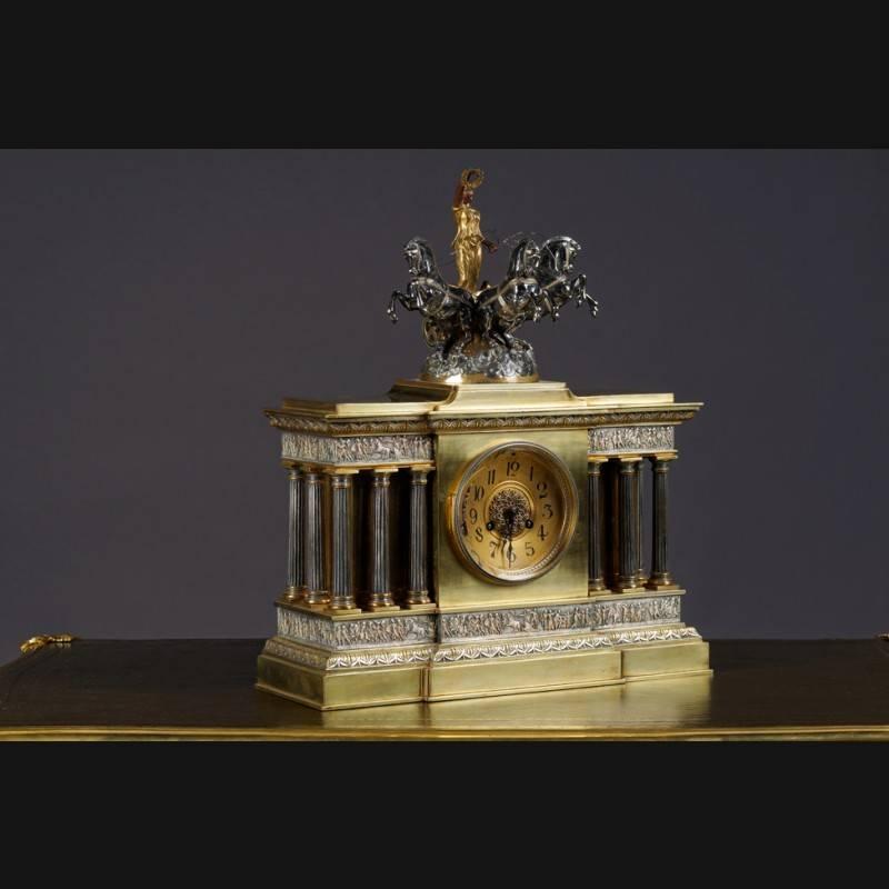 French 19th Century Napoleon III Salon Clock Pendule Fireplace Clock