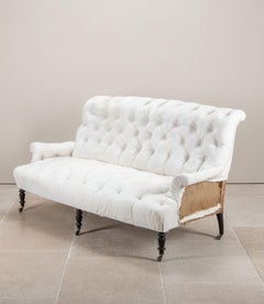 Canapé à dossier à volutes Napoléon III du 19ème siècle