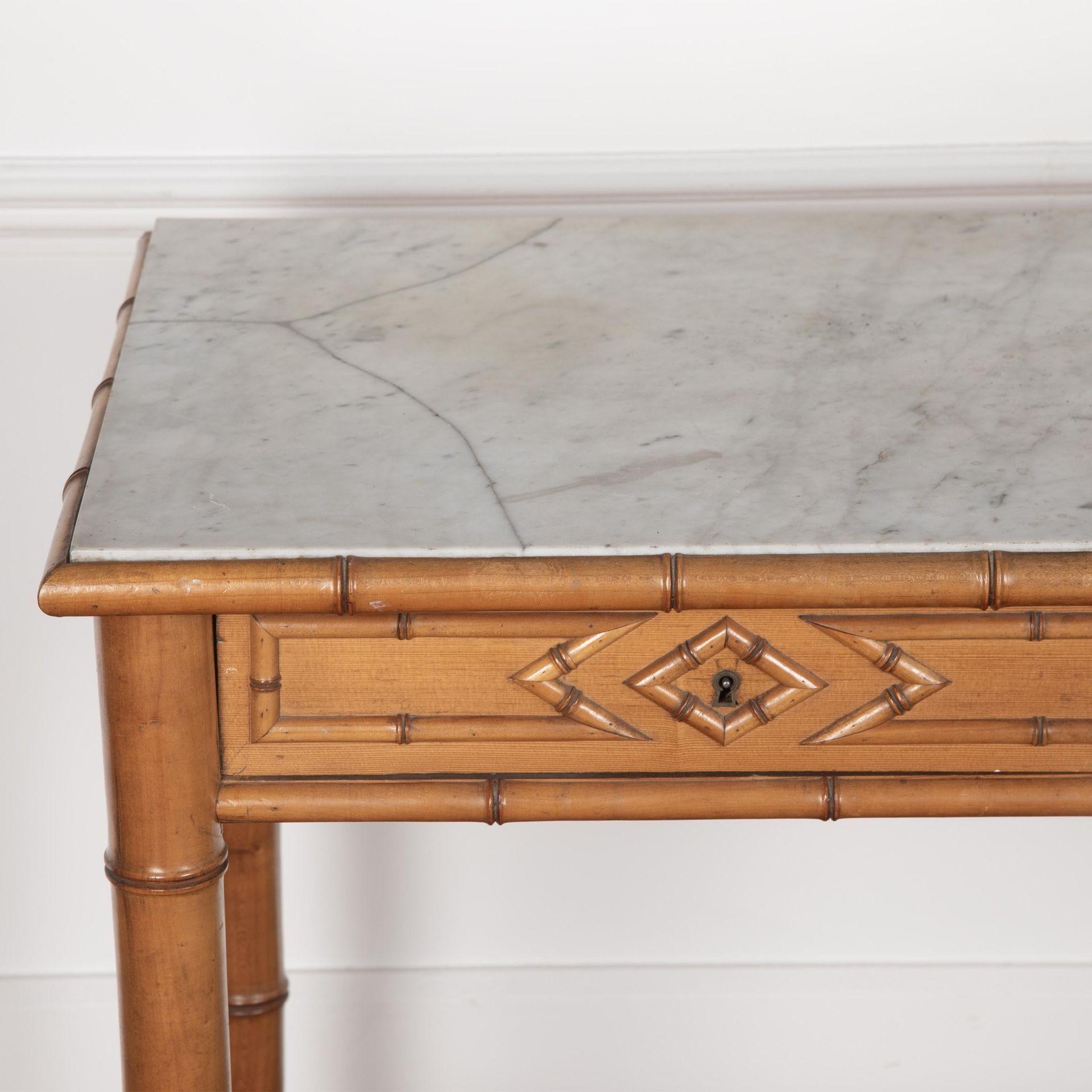 19th Century Napoleon III Simulated Bamboo Console Desserte For Sale 4