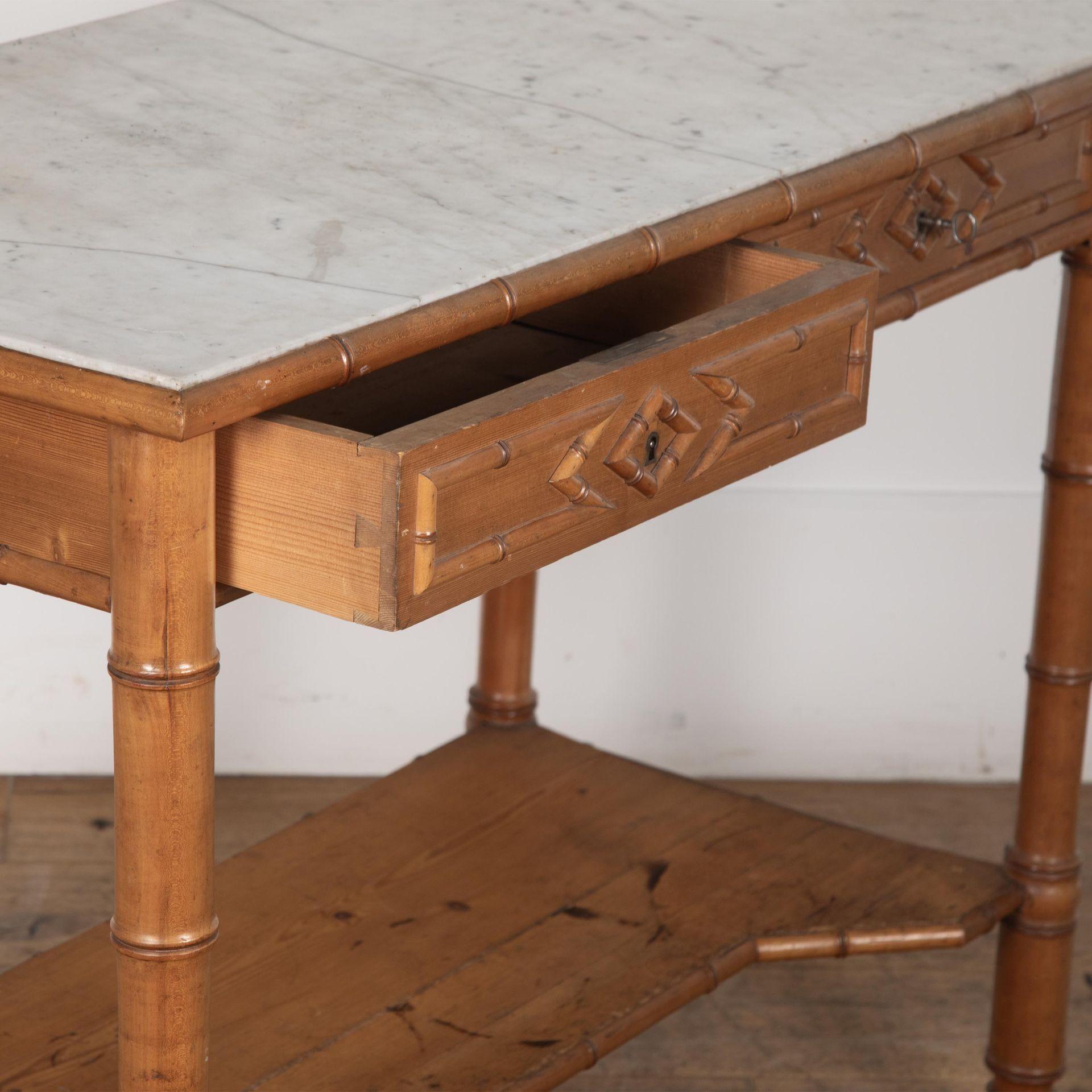 19th Century Napoleon III Simulated Bamboo Console Desserte In Good Condition For Sale In Gloucestershire, GB