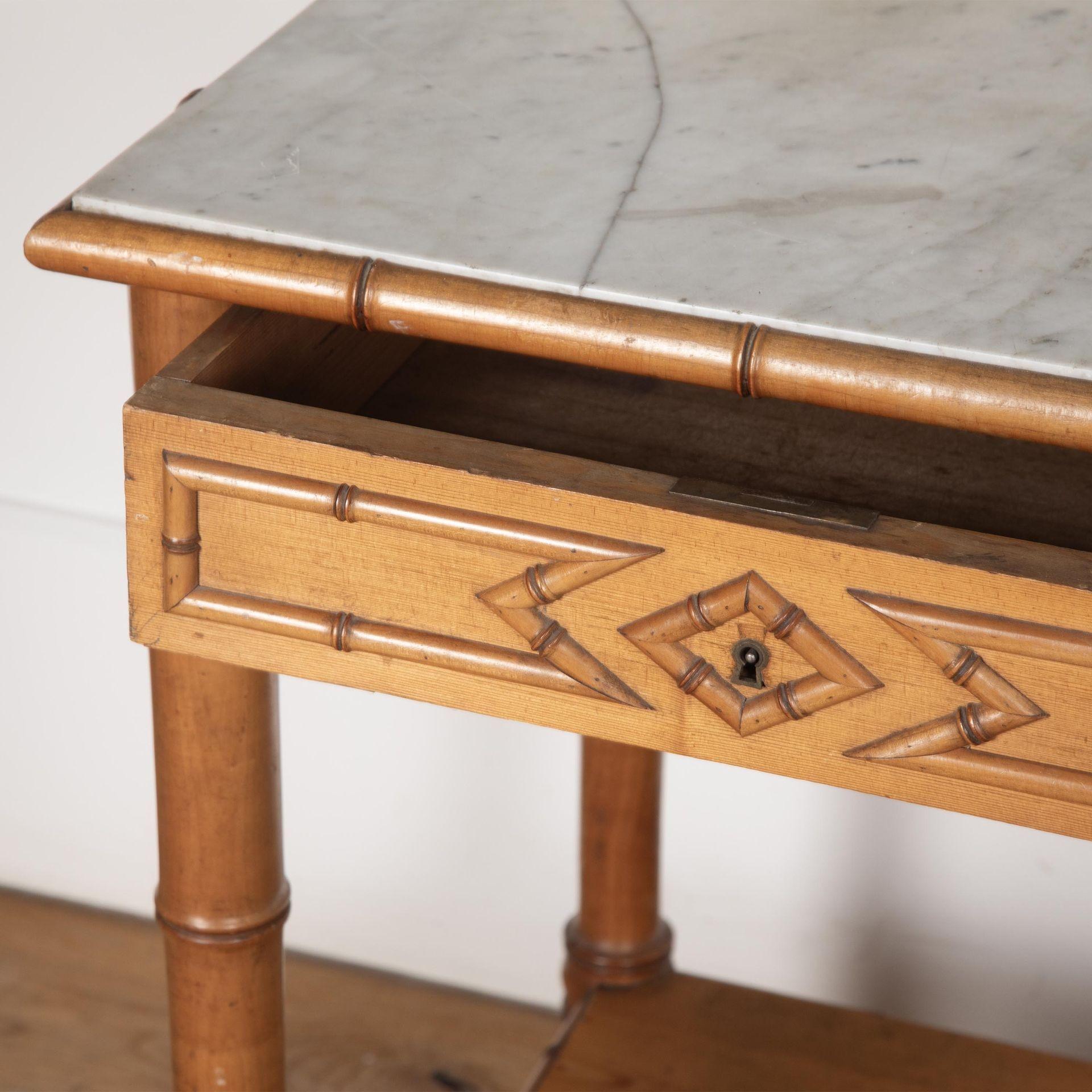 Late 19th Century 19th Century Napoleon III Simulated Bamboo Console Desserte For Sale