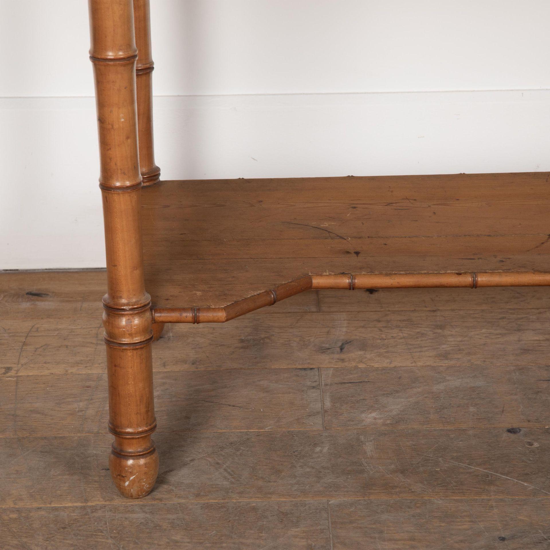 19th Century Napoleon III Simulated Bamboo Console Desserte For Sale 1