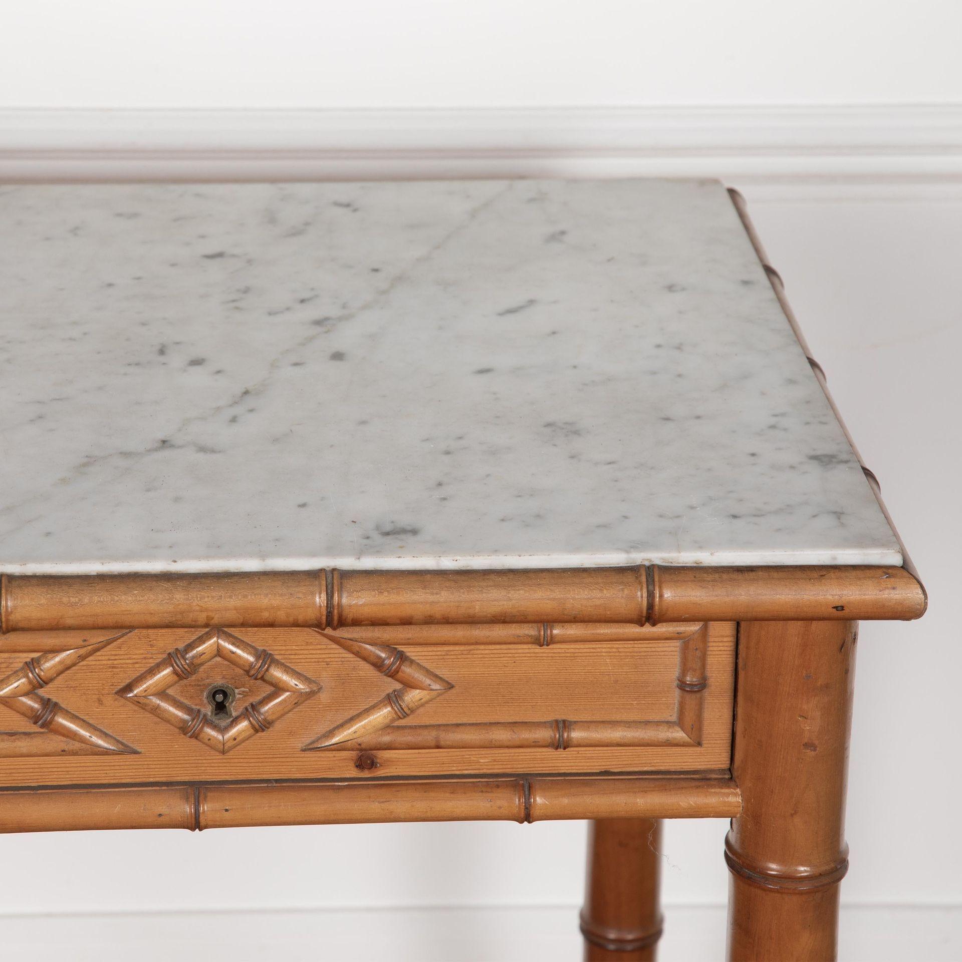19th Century Napoleon III Simulated Bamboo Console Desserte For Sale 3