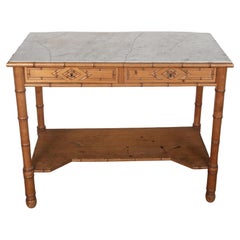 19th Century Napoleon III Simulated Bamboo Console Desserte