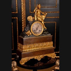 19th Century, Napoleon III Style Bronze Pendulum Chimney Clock
