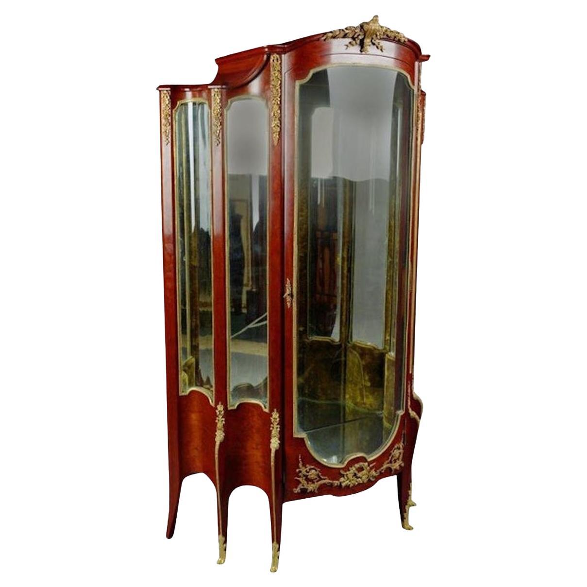 19th Century Napoleon III Style Mahogany Vitrine
