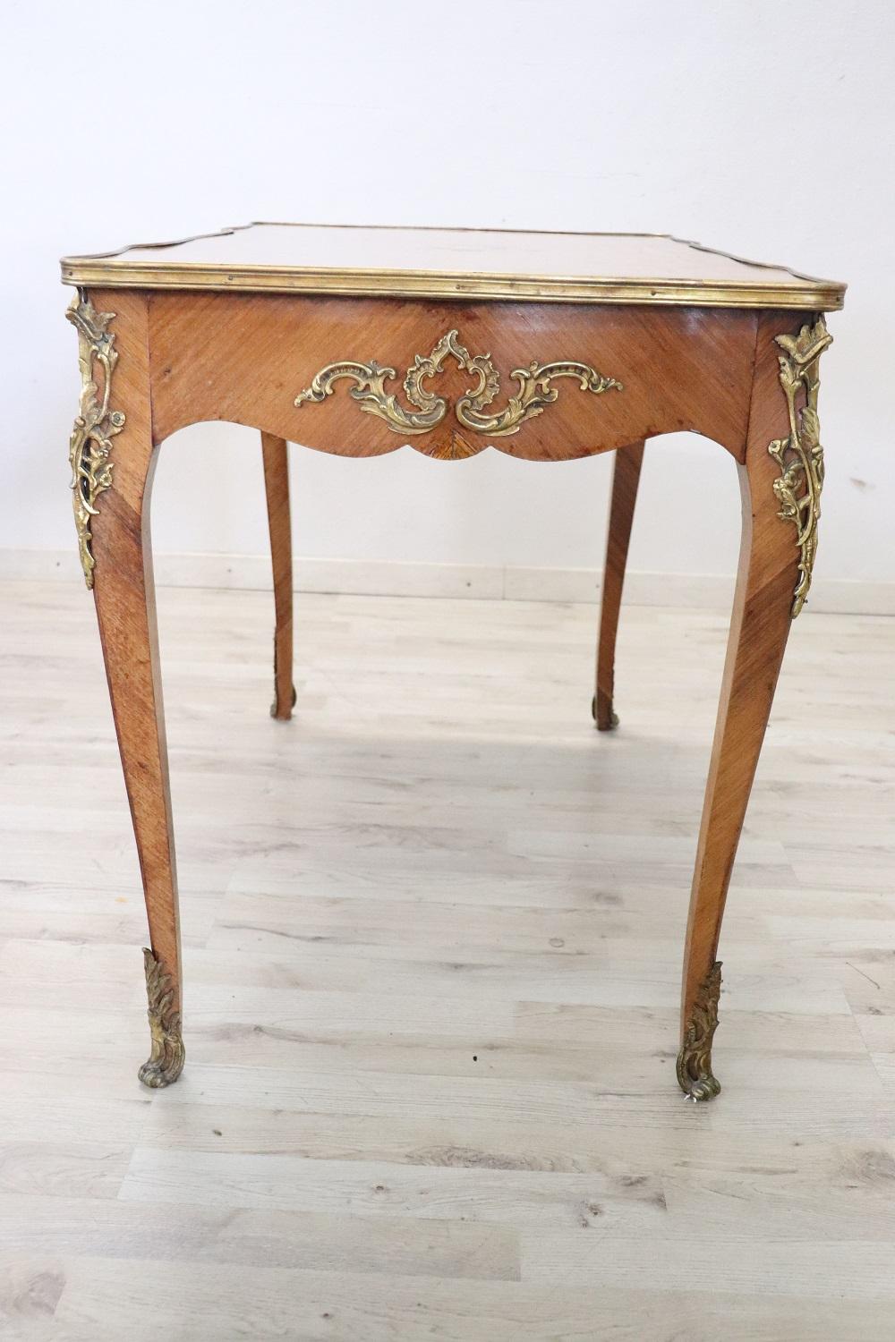 19th Century Napoleon III Marquetry and Gilded Bronze Writing Desk 4