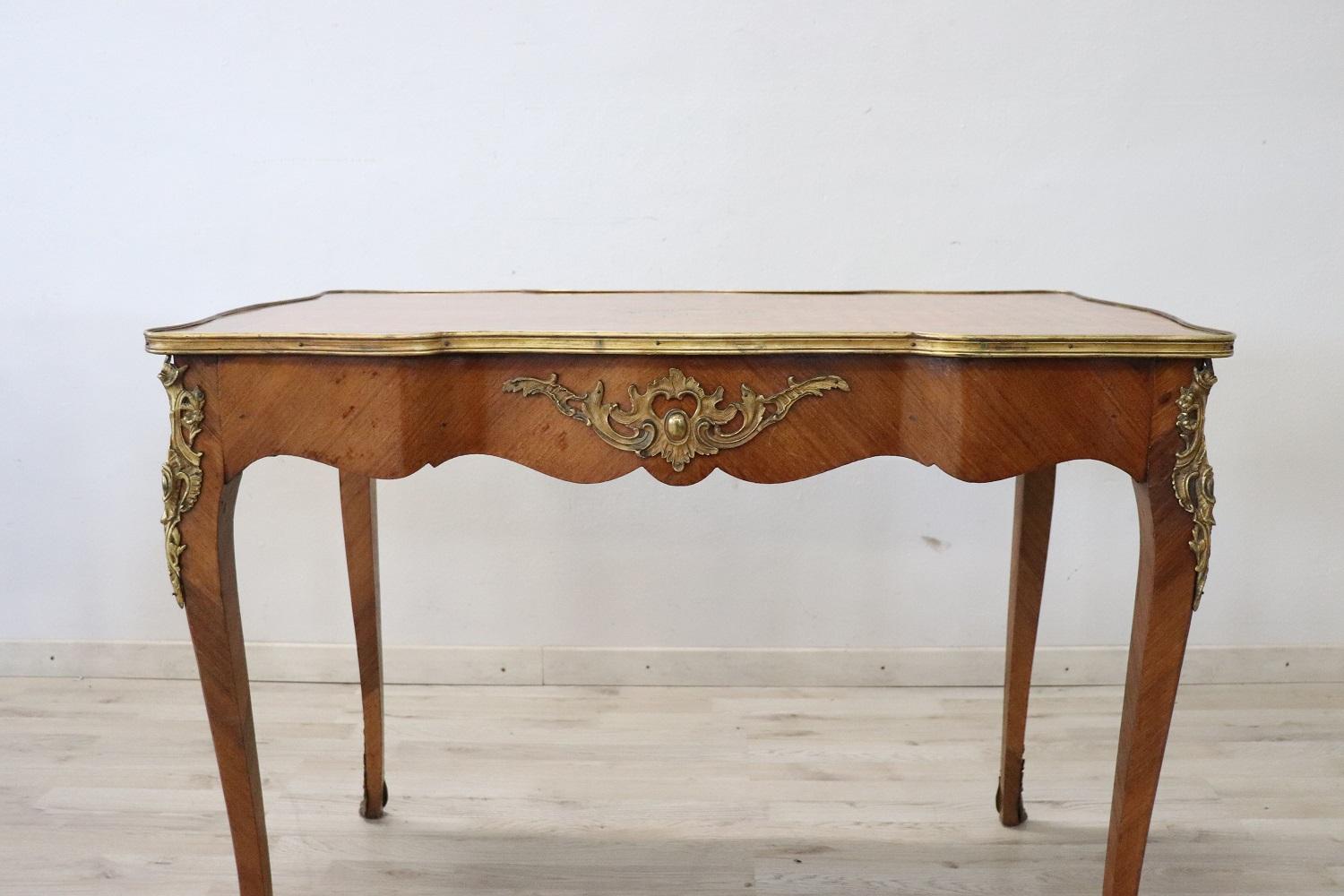 19th Century Napoleon III Marquetry and Gilded Bronze Writing Desk 5
