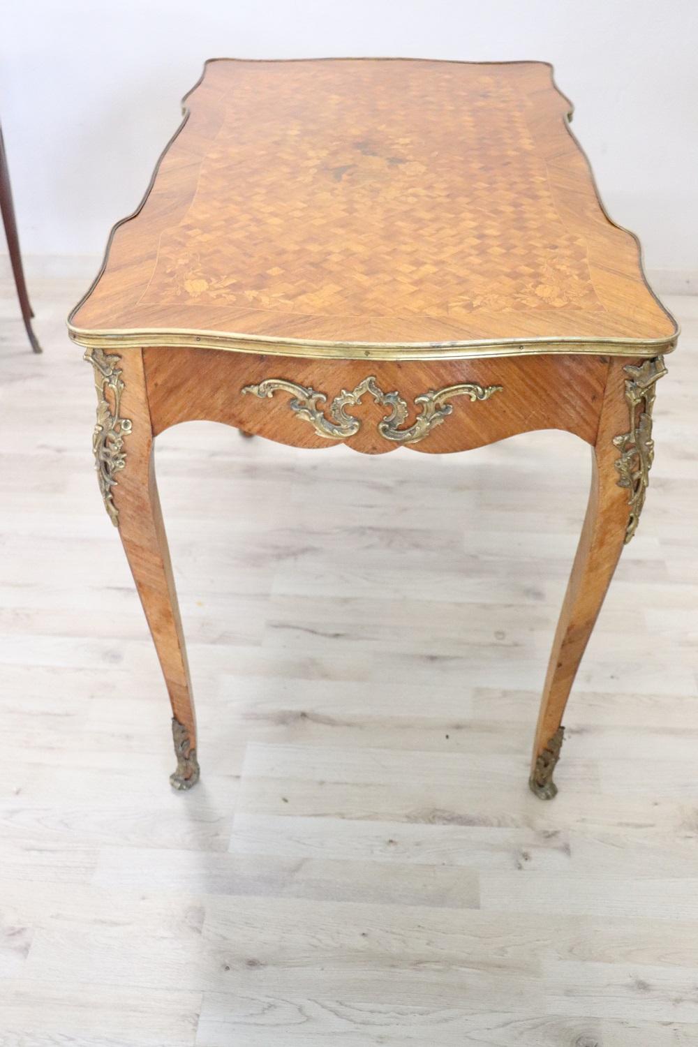 19th Century Napoleon III Marquetry and Gilded Bronze Writing Desk 6