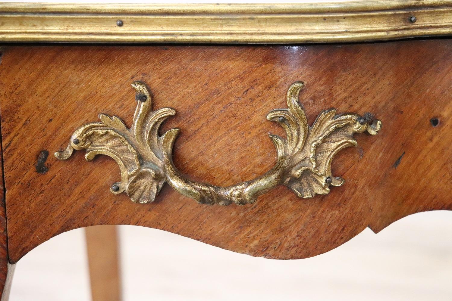 19th Century Napoleon III Marquetry and Gilded Bronze Writing Desk 9