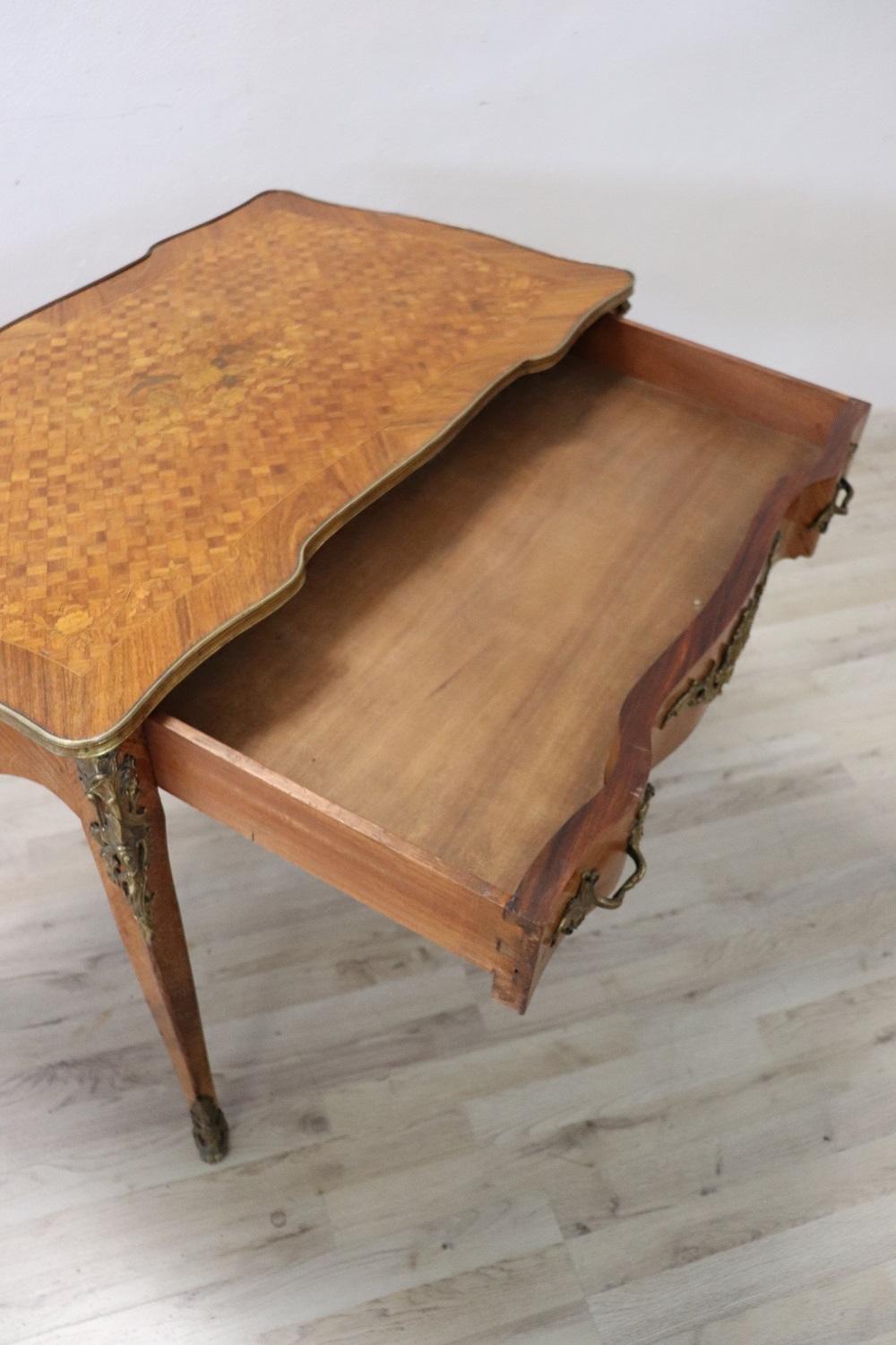 19th Century Napoleon III Marquetry and Gilded Bronze Writing Desk 10