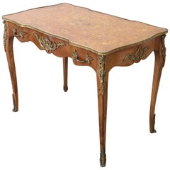 19th Century Napoleon III Marquetry and Gilded Bronze Writing Desk