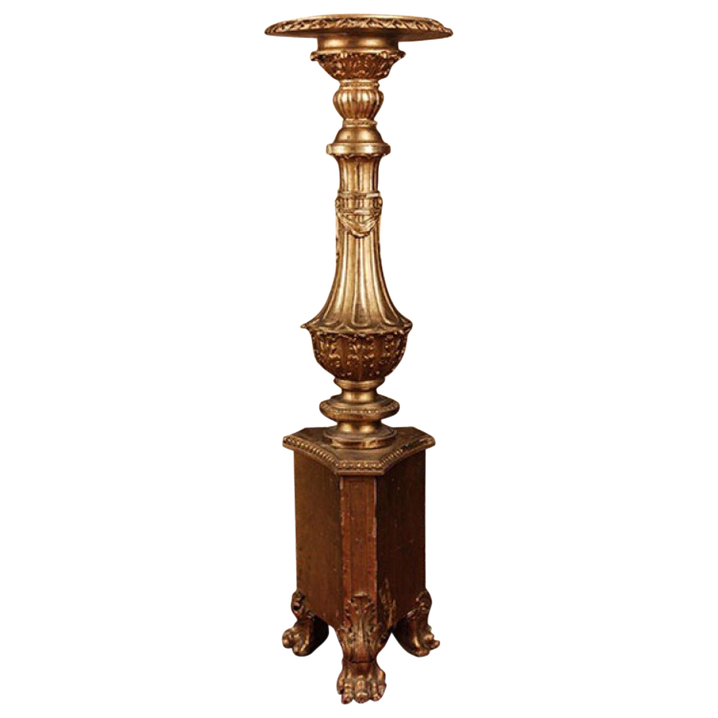19th Century Napoleon III Style Three-Sided Paws Column For Sale