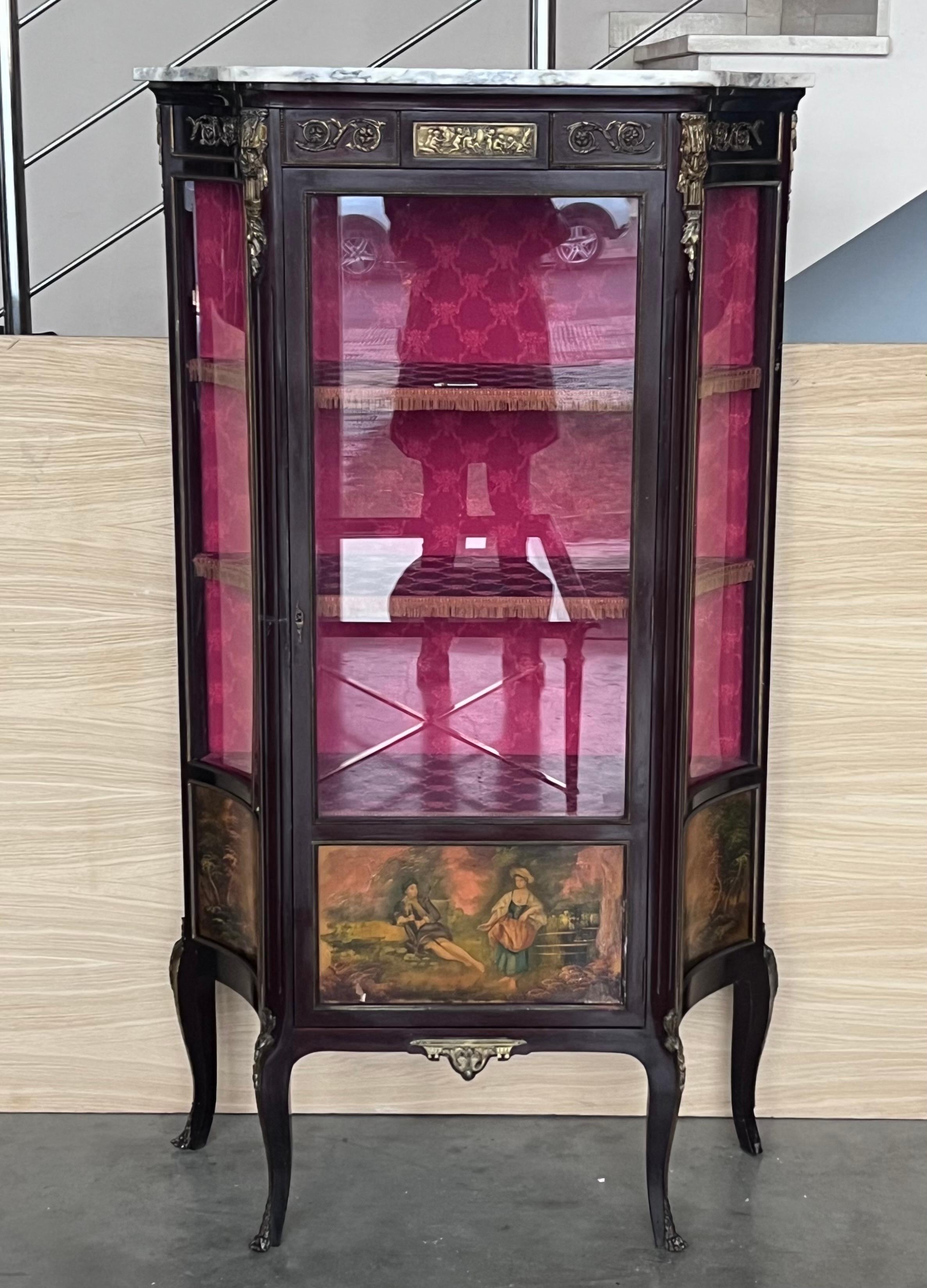 19th Century Napoleon III Style Vitrine In Good Condition For Sale In Miami, FL