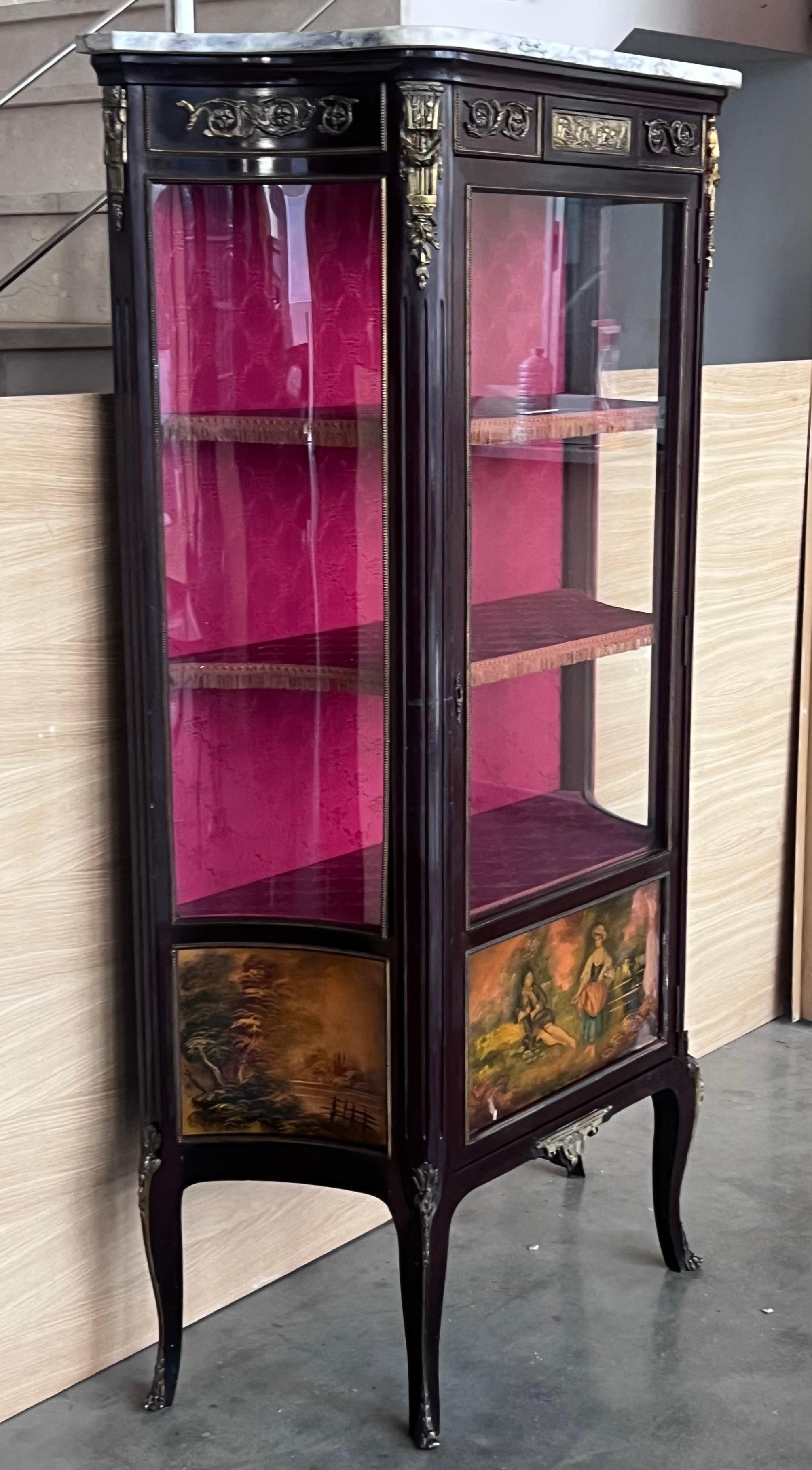 Bronze 19th Century Napoleon III Style Vitrine For Sale