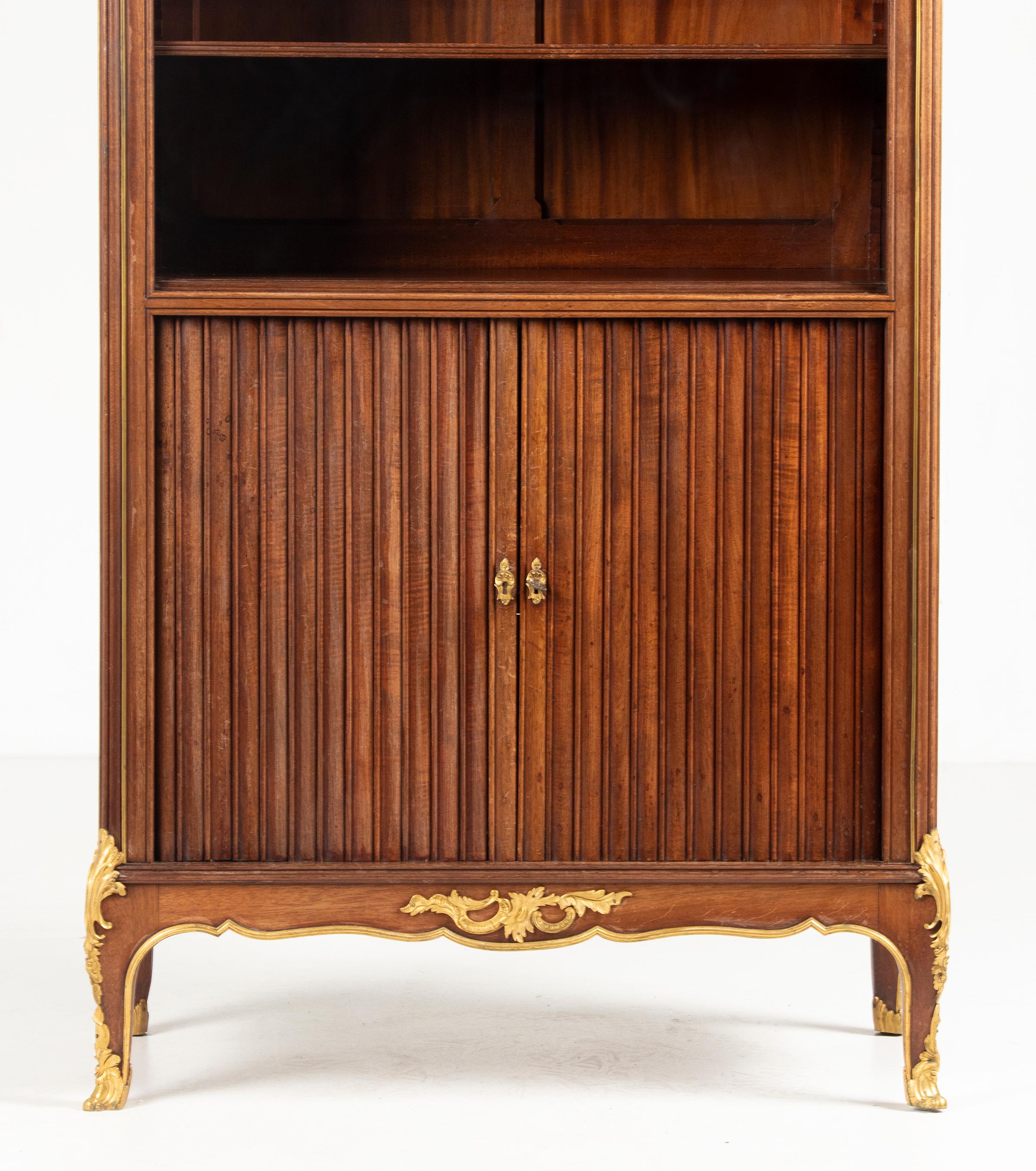 French 19th Century Napoleon III Tambour Door Bookcase For Sale