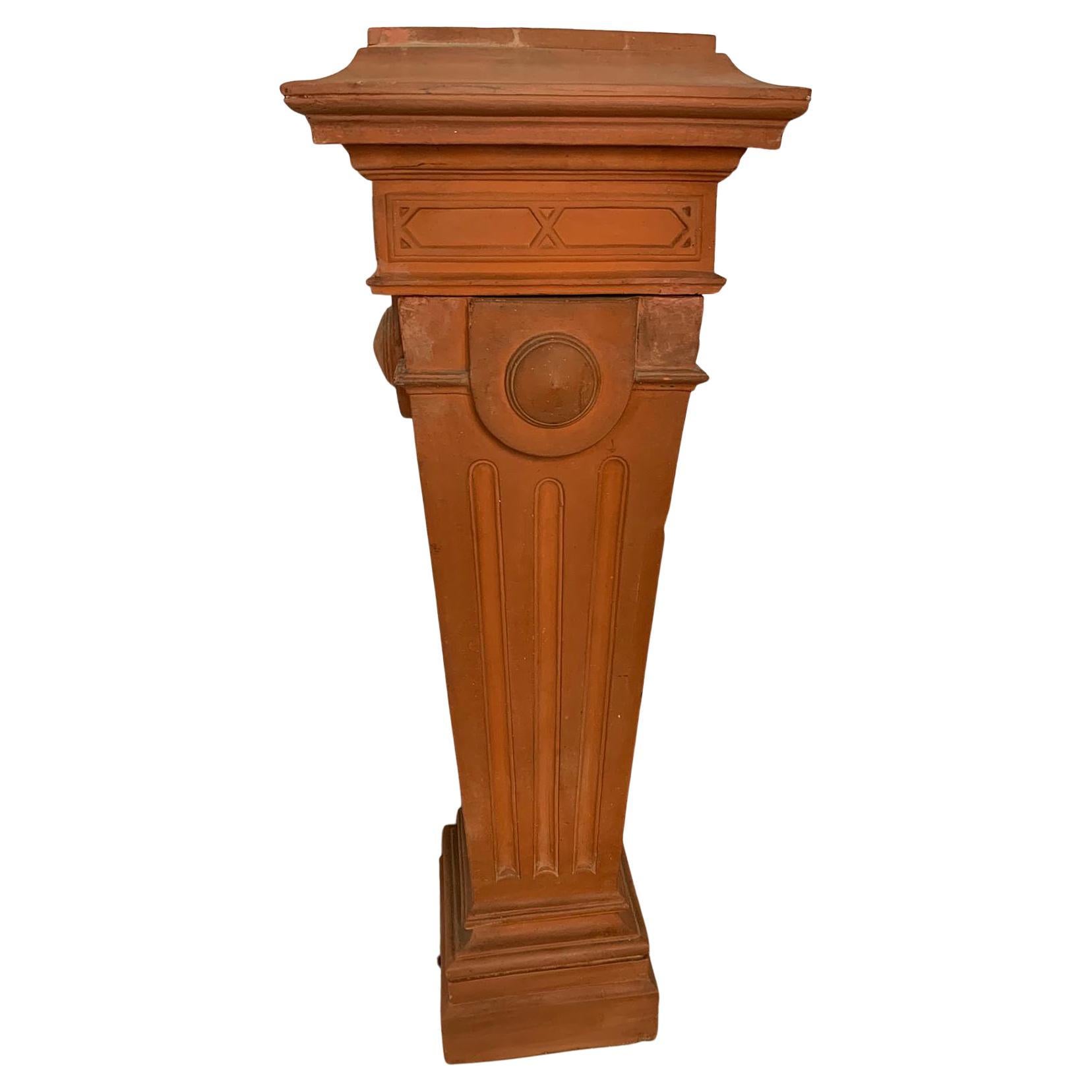 19th Century Napoleon III Terracotta Socle / Pedestal For Sale