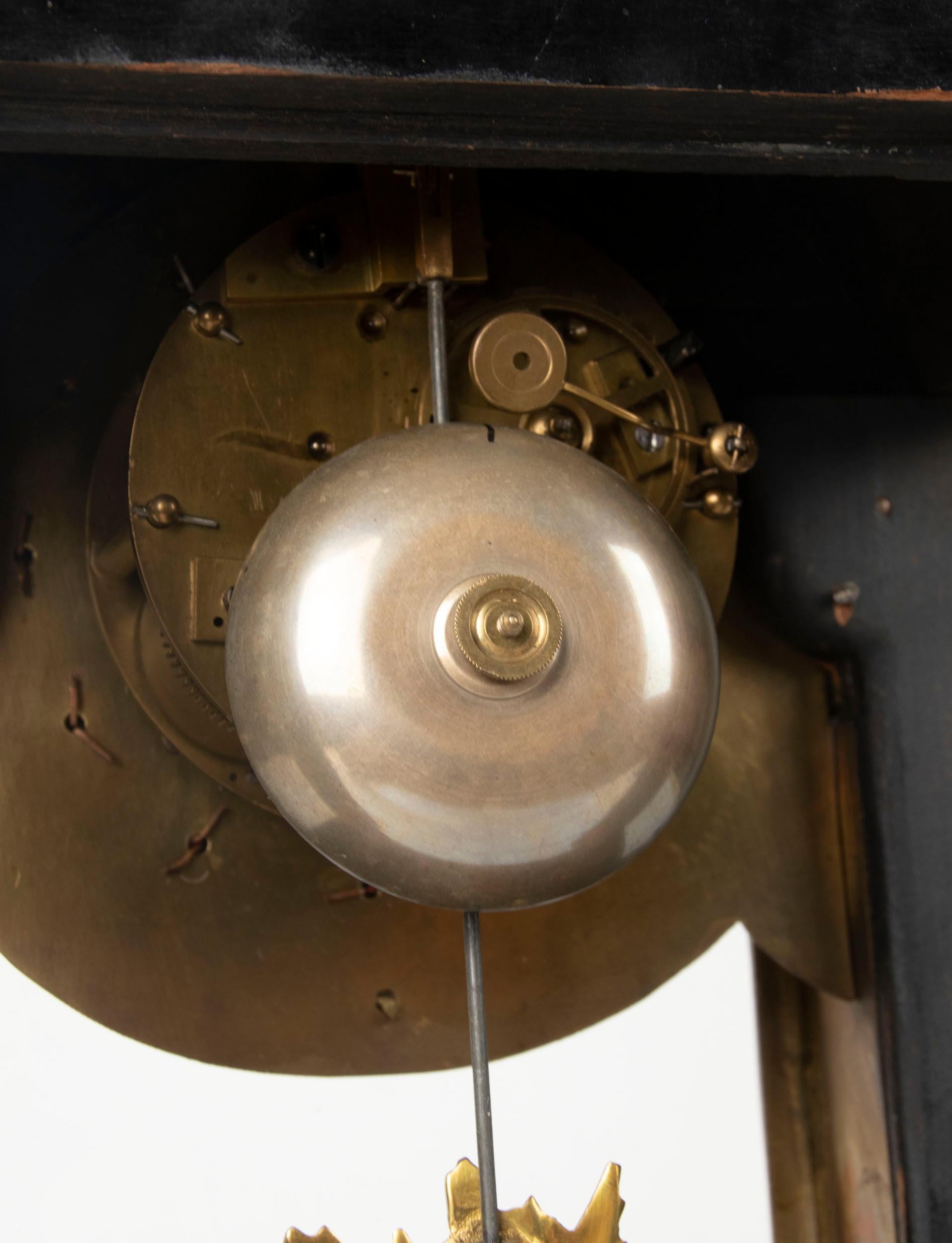 19th Century Napoleon III Tortoiseshell Boulle Clock Pendule 6