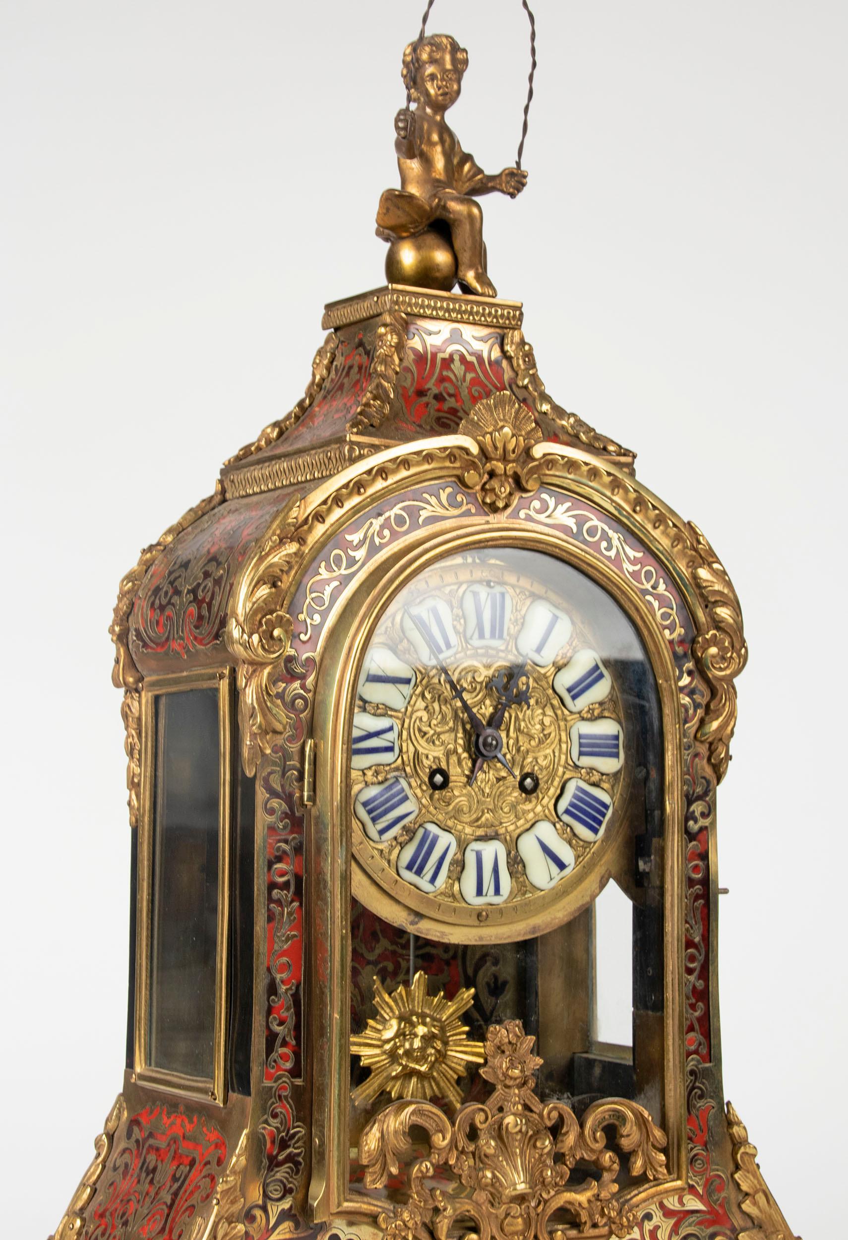 19th Century Napoleon III Tortoiseshell Boulle Clock Pendule 8