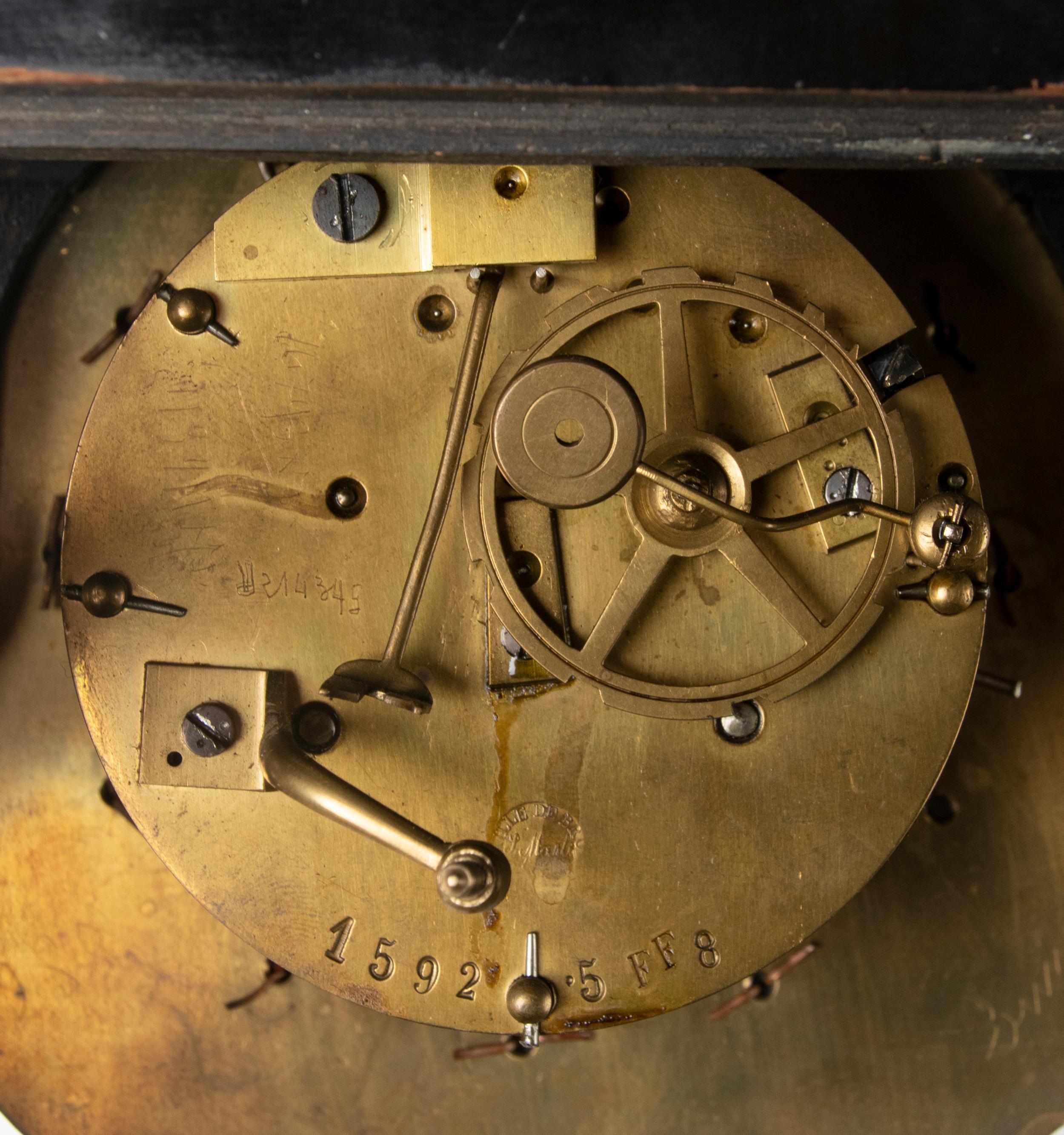 19th Century Napoleon III Tortoiseshell Boulle Clock Pendule 11