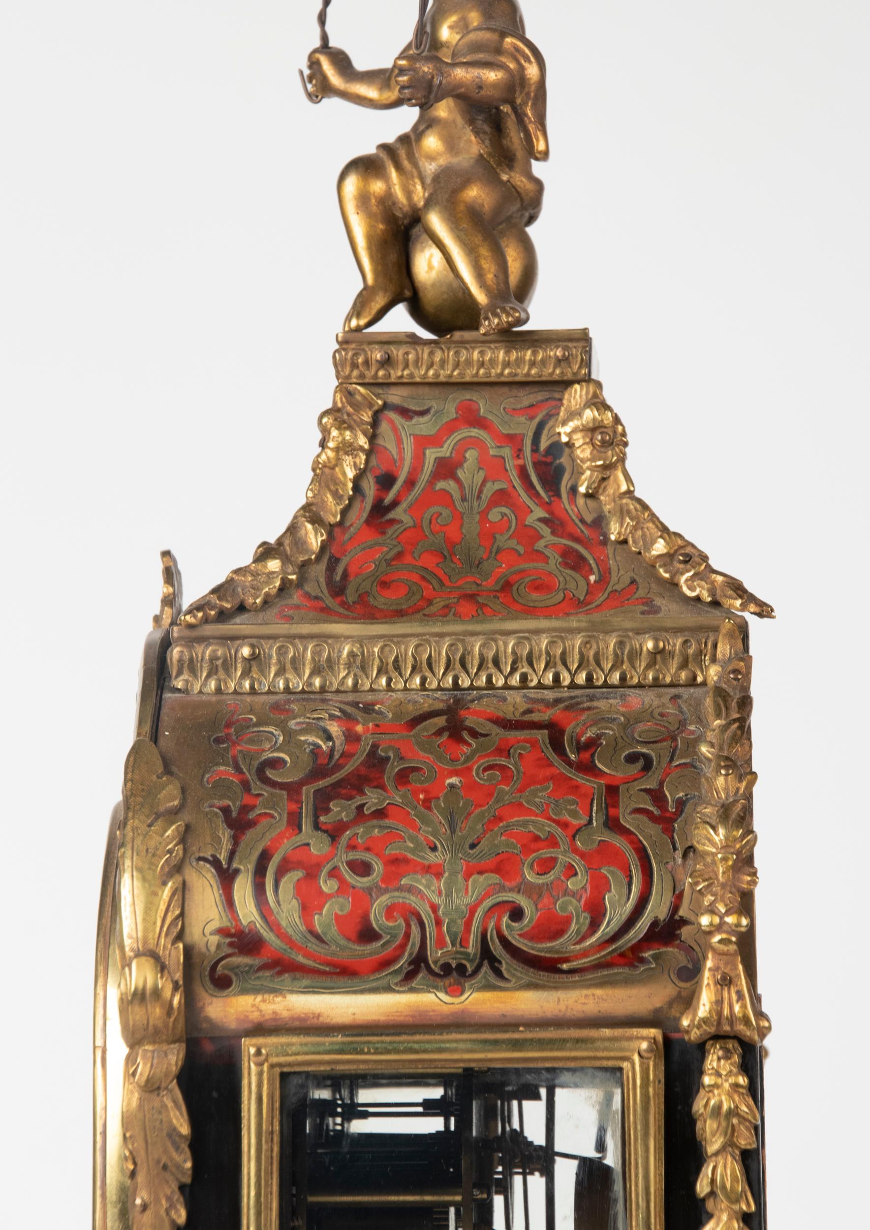 19th Century Napoleon III Tortoiseshell Boulle Clock Pendule 12