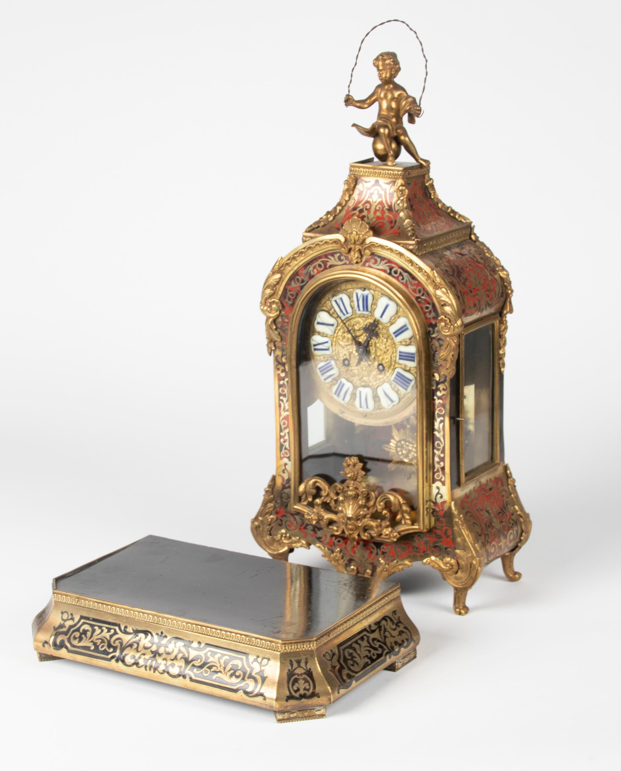 19th Century Napoleon III Tortoiseshell Boulle Clock Pendule 13
