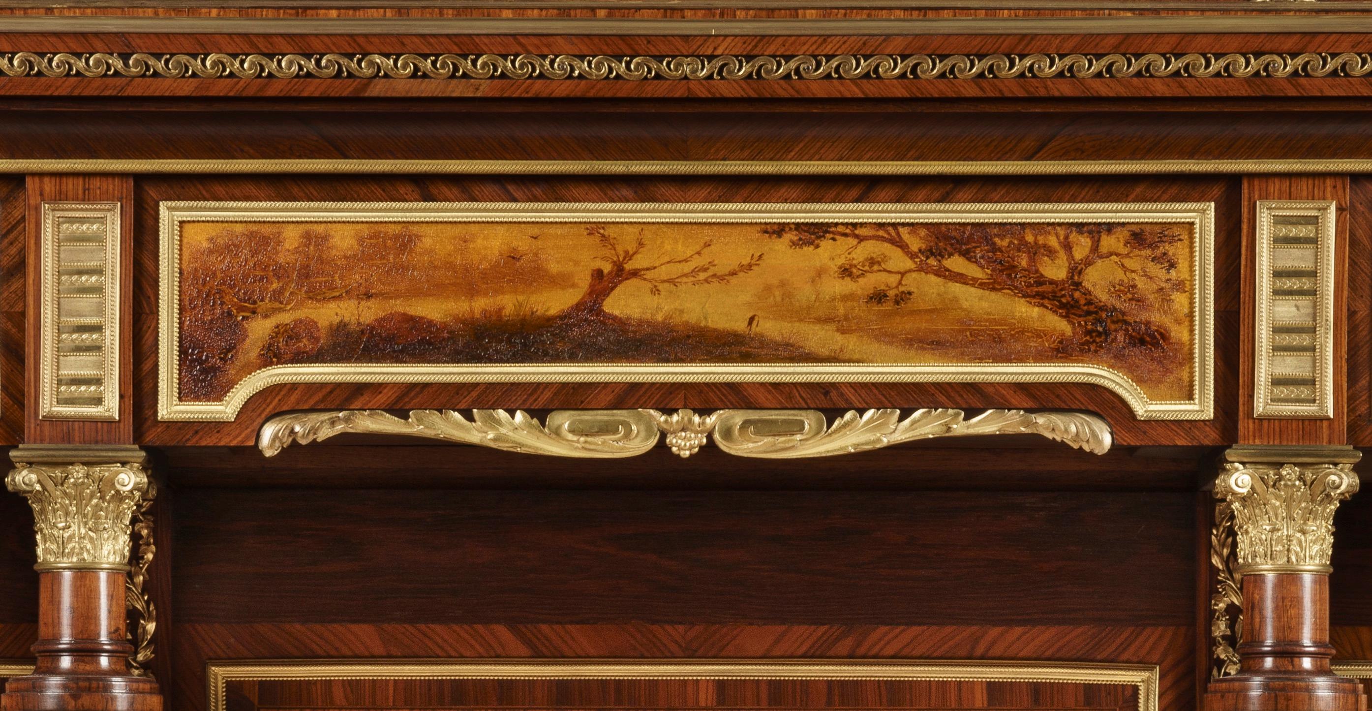 Gabinetto Napoleone III del XIX secolo in Vernis Martin, legno di re e mogano di A Link in vendita 2
