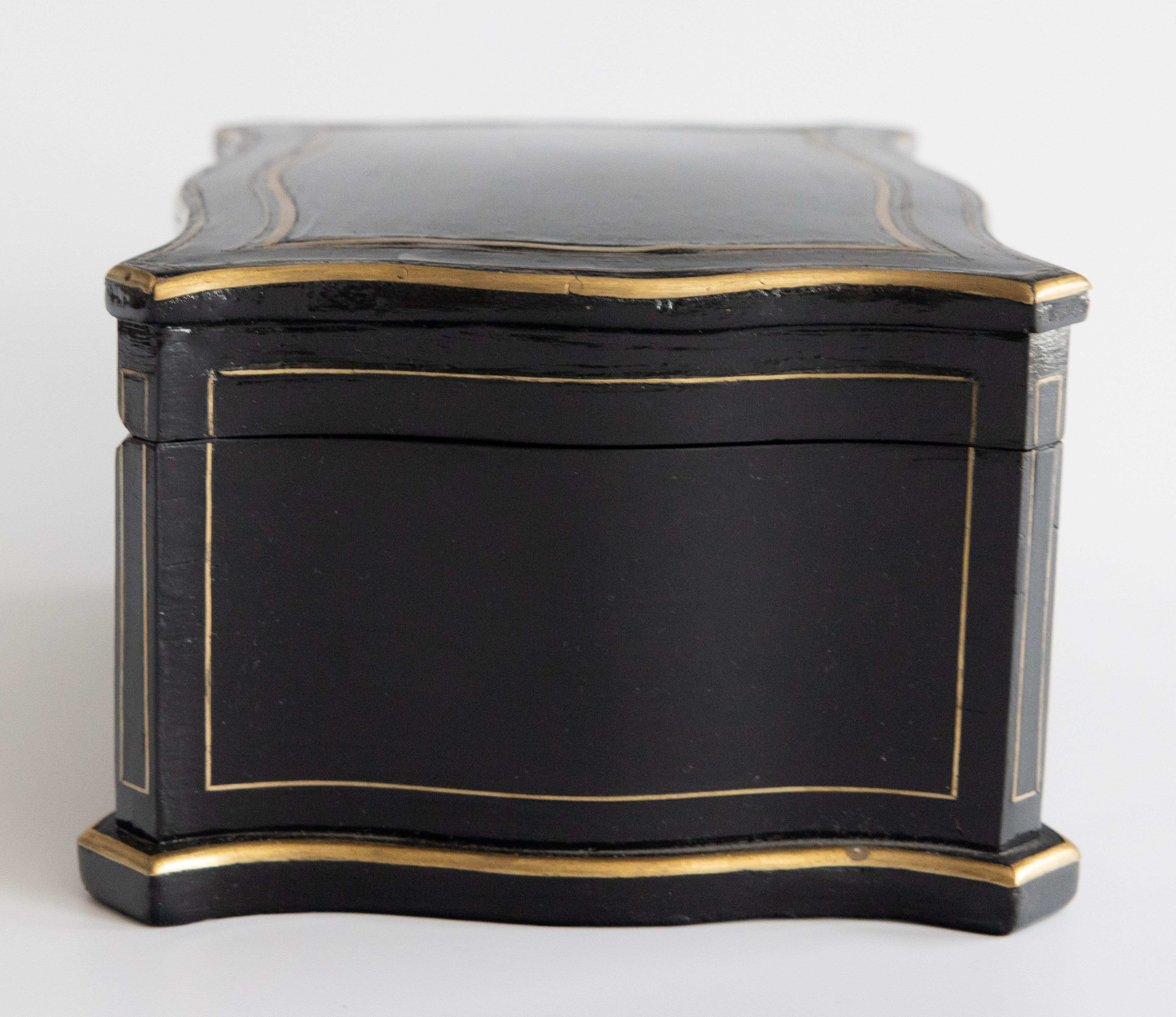 19. Jahrhundert Napoleon III Vervelle Ebonle Box mit Messing-Inlay (Französisch) im Angebot