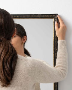 19th Century Napoleon III Wall Mirror, Black/Gold Wood Frame, France