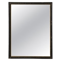 19th Century Napoleon III Wall Mirror, Black/Gold Wood Frame, France